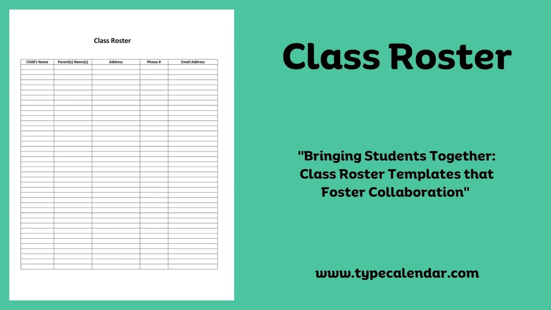 Free Printable Class Roster Templates Excel Word PDF Editable