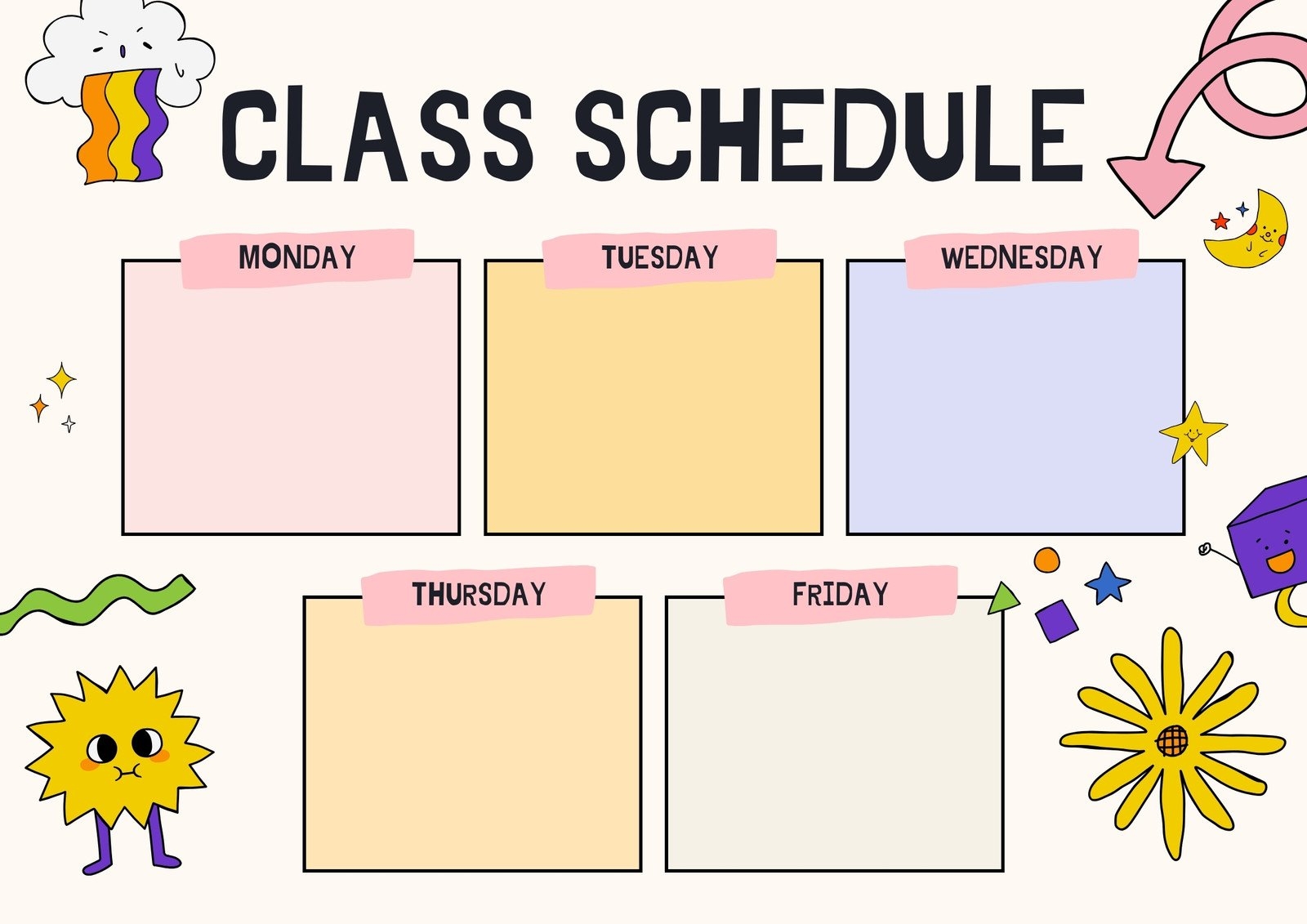 Free Printable Class Schedule Templates To Customize Canva