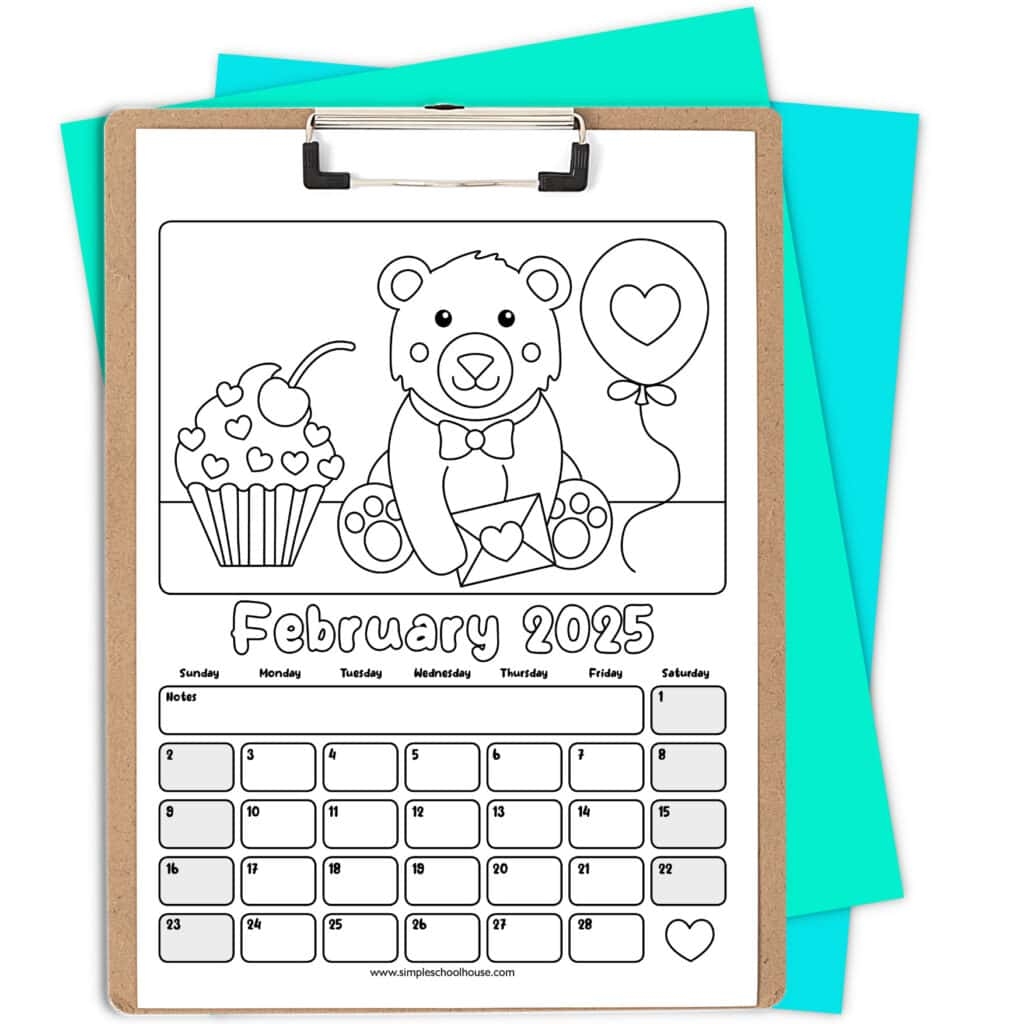 Coloring Calendar Printable