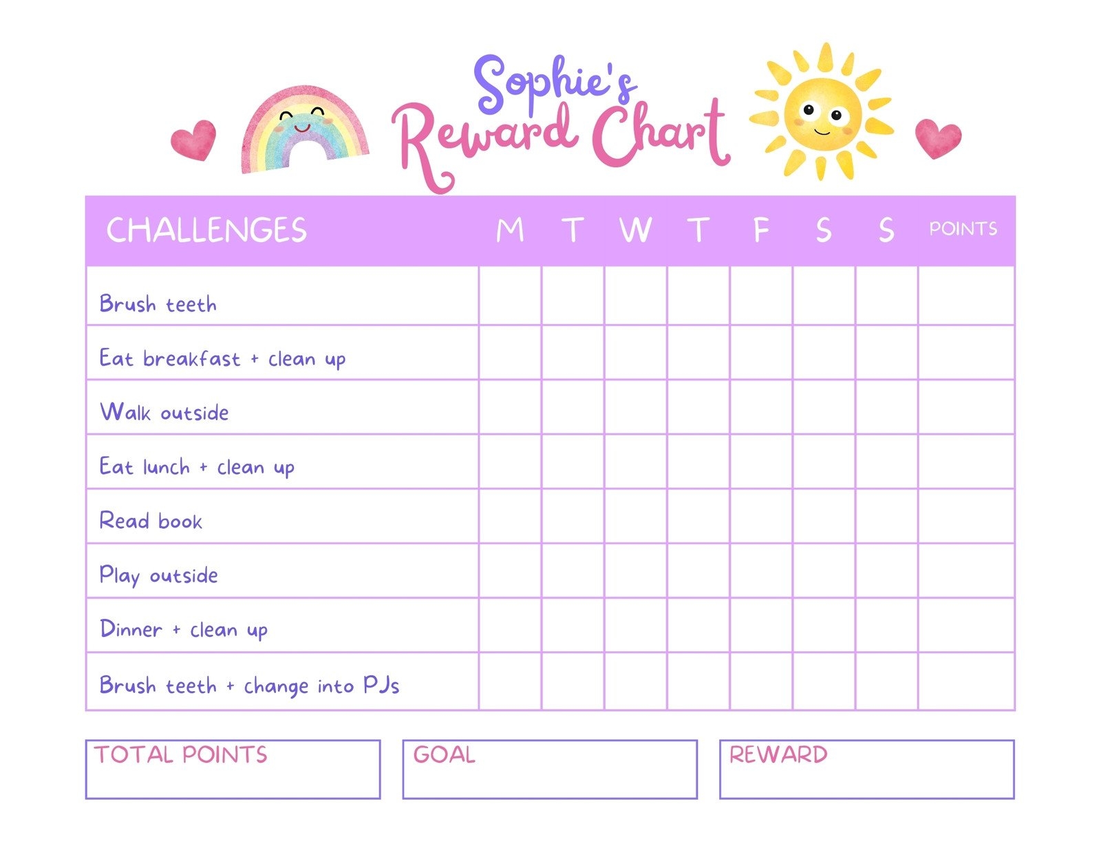 Kids Reward Charts Printable Free Kids Reward Charts Printable Free