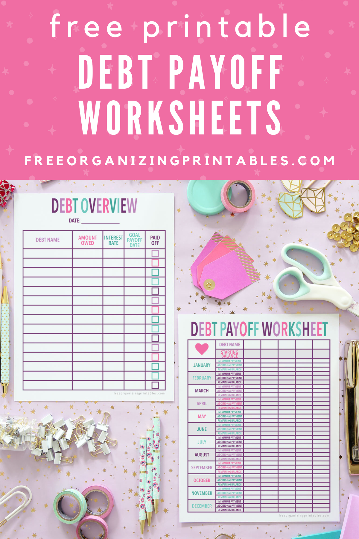 Free Printable Debt Payoff Planner Free Organizing Printables