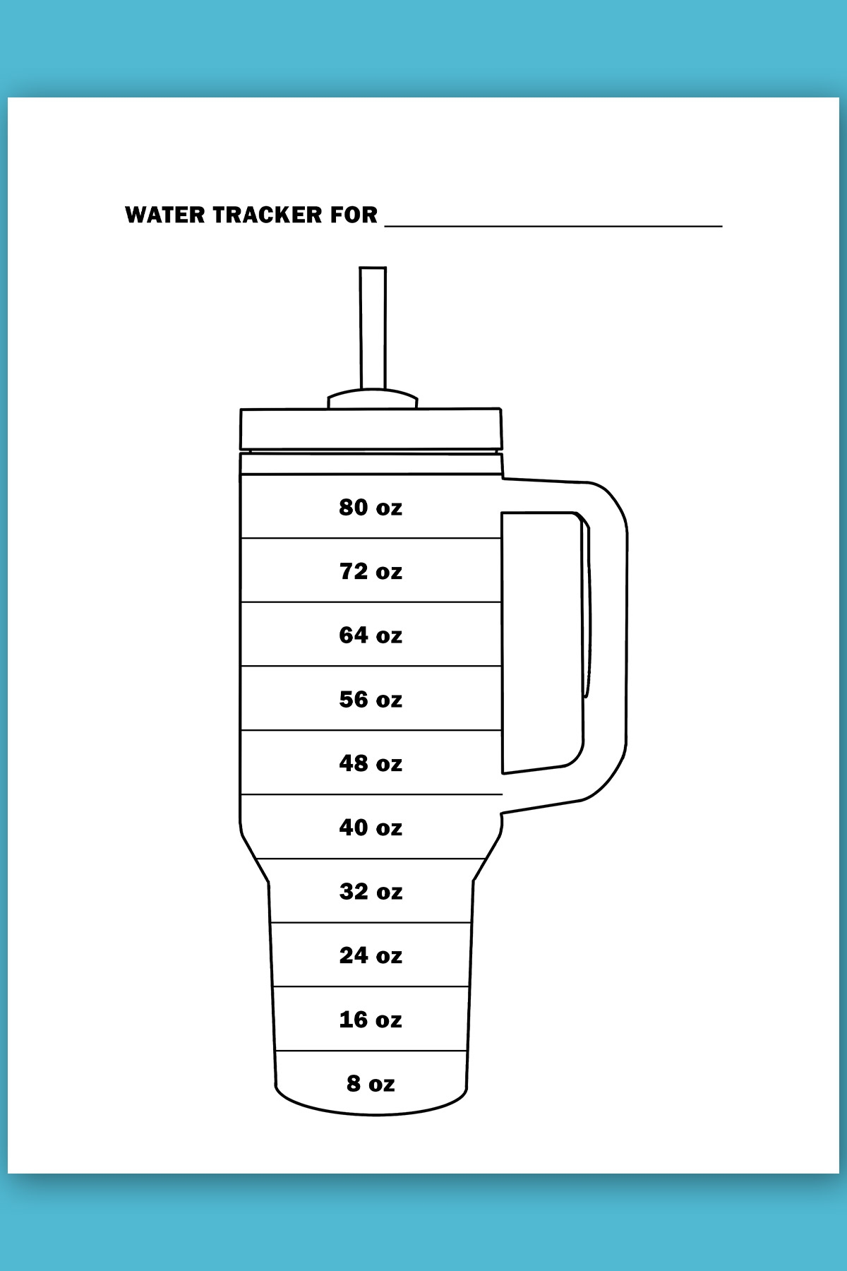 Free Printable Digital Water Tracker Template Set