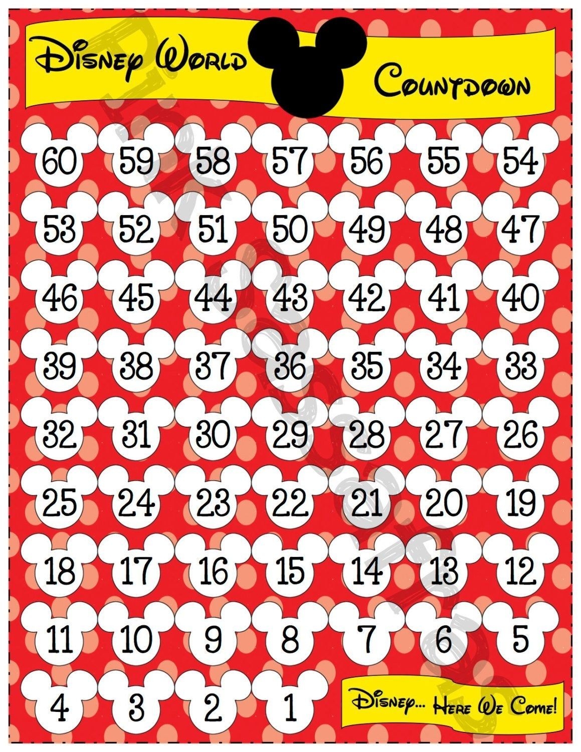 Free Printable Disney Countdown Calendar Printable Party Favors