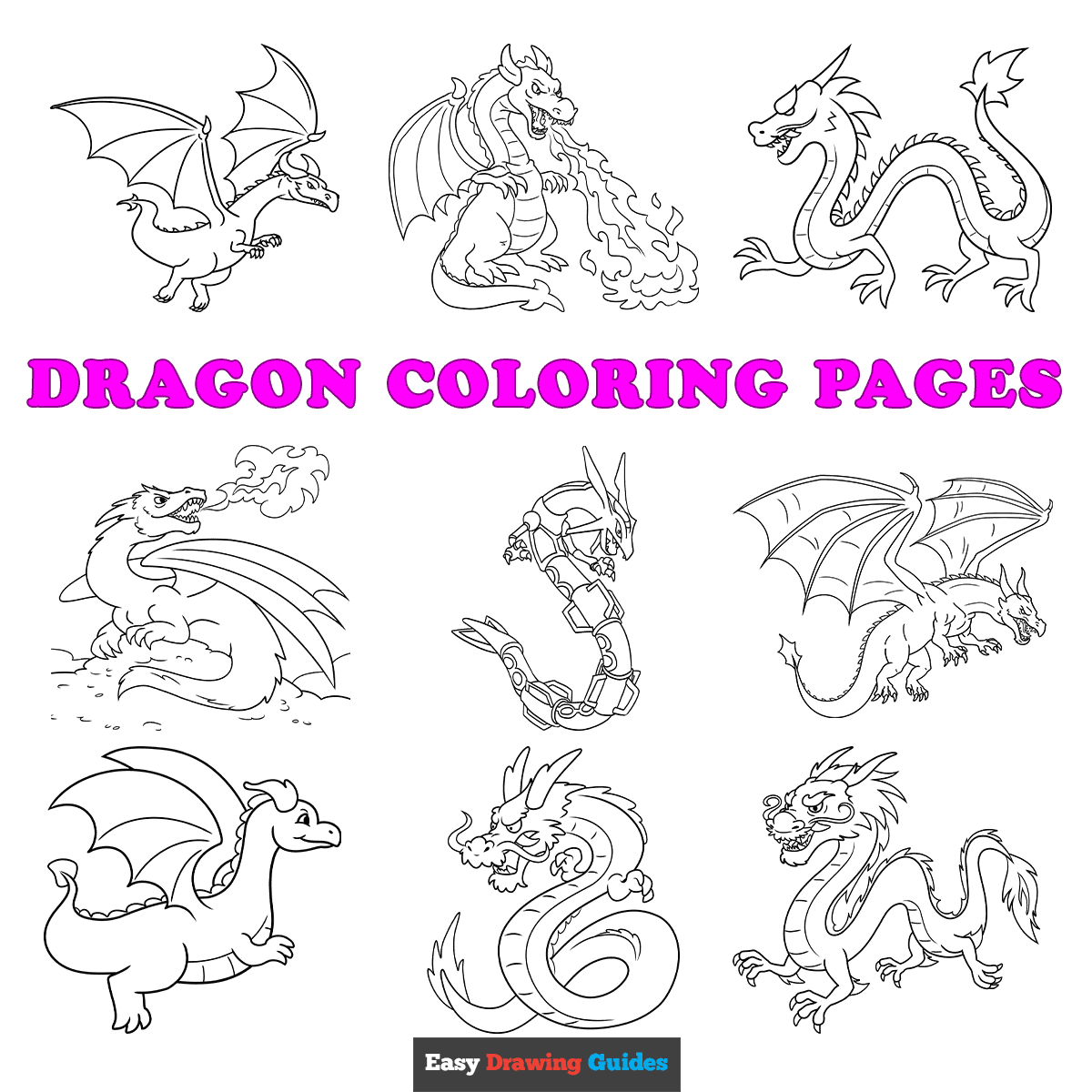 Free Printable Dragon Coloring Sheets