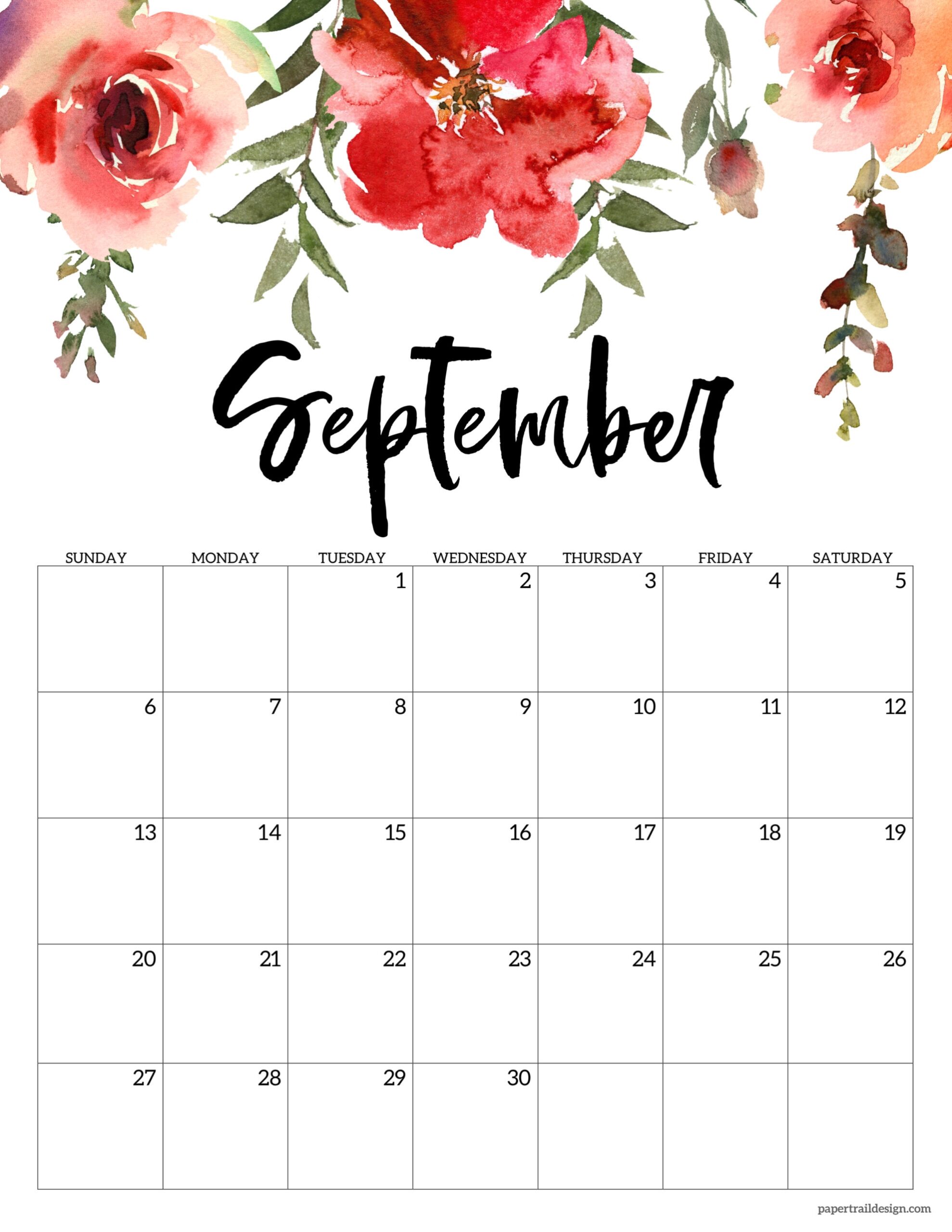 Printable September Calendar 2026