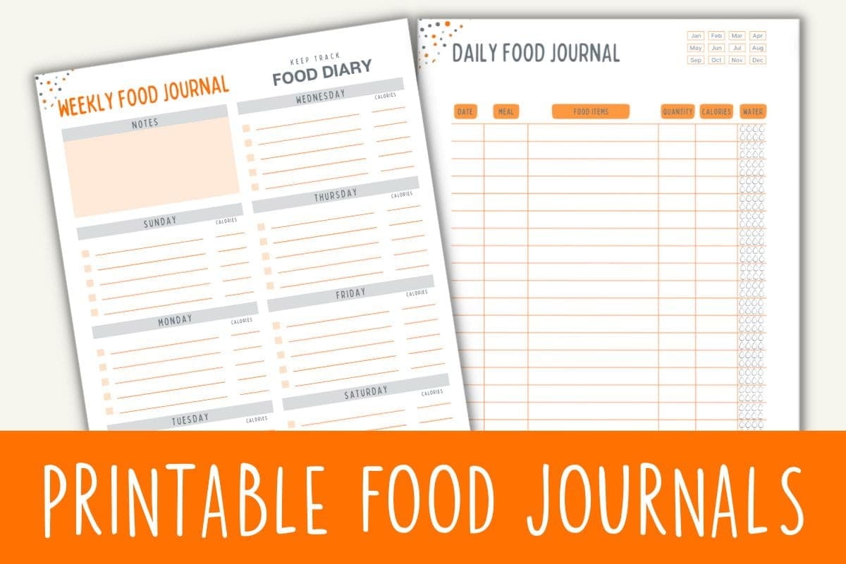 FREE Printable Food Journal Diary PDF Template Tracker Love Our Real Life