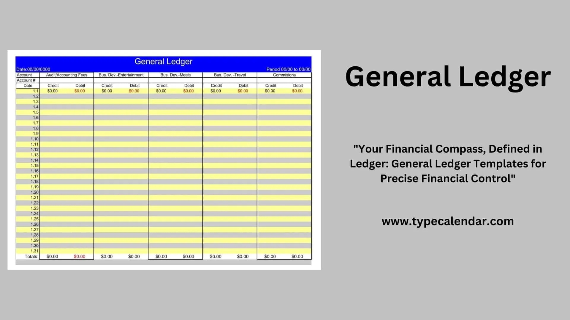 General Ledger Sheets Printable