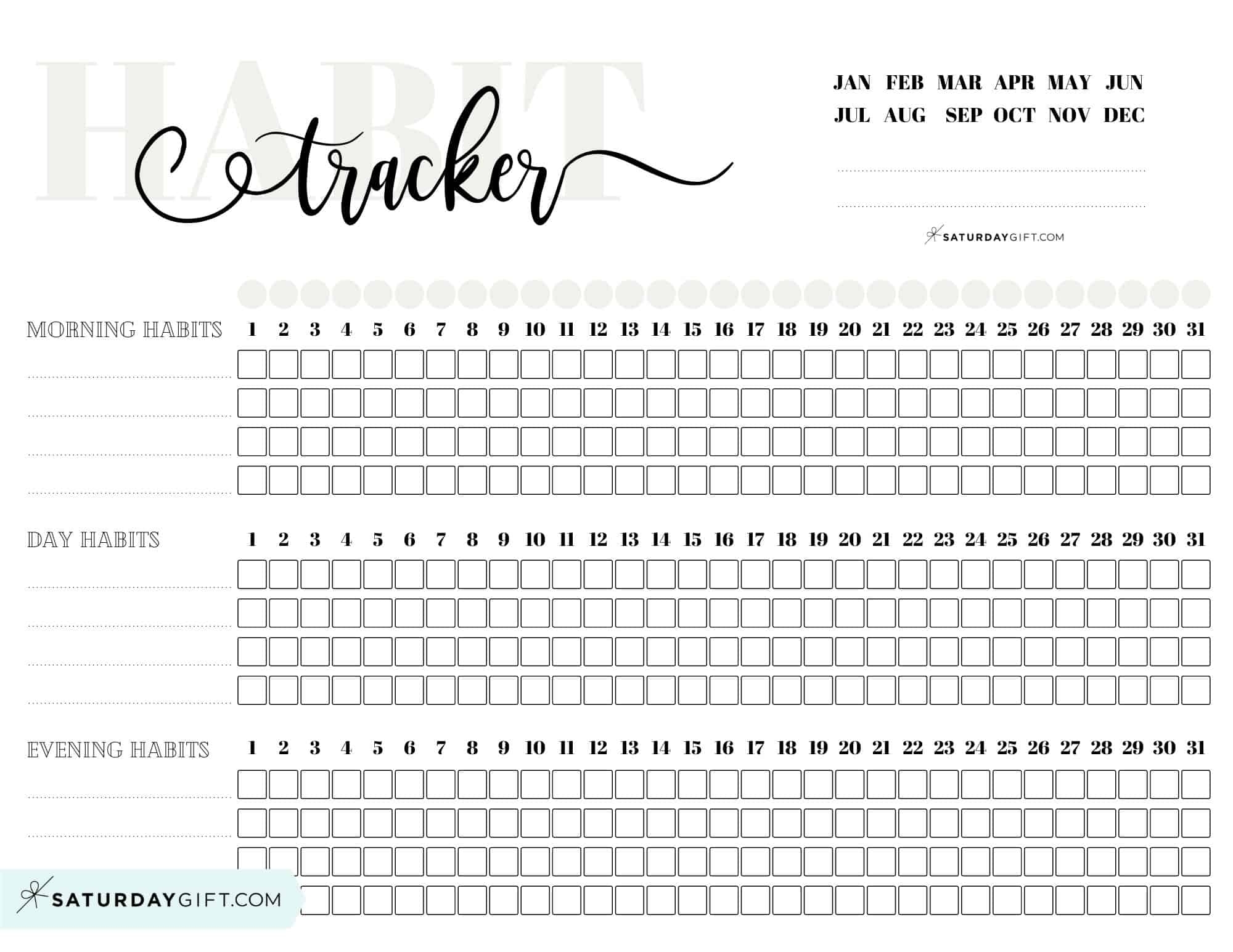 Free Printable Habit Trackers 55 Cute Simple Templates