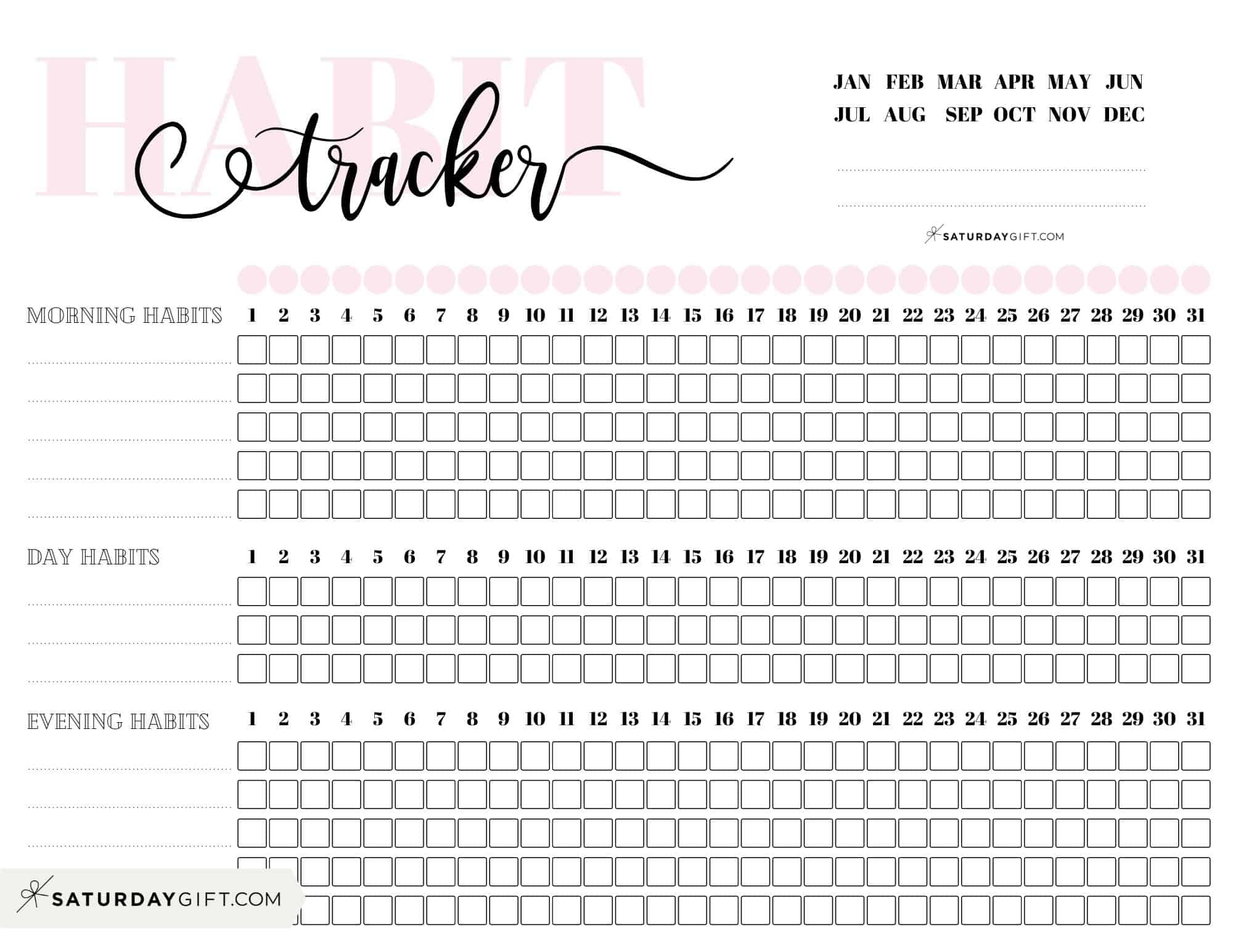 Free Printable Habit Trackers 55 Cute Simple Templates