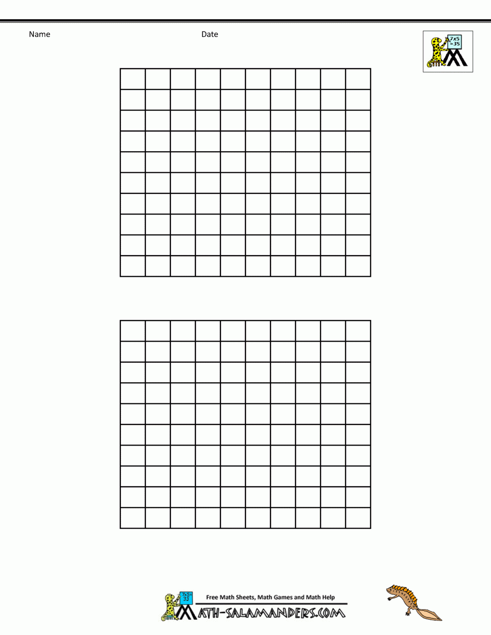 Printable Hundreds Chart Small