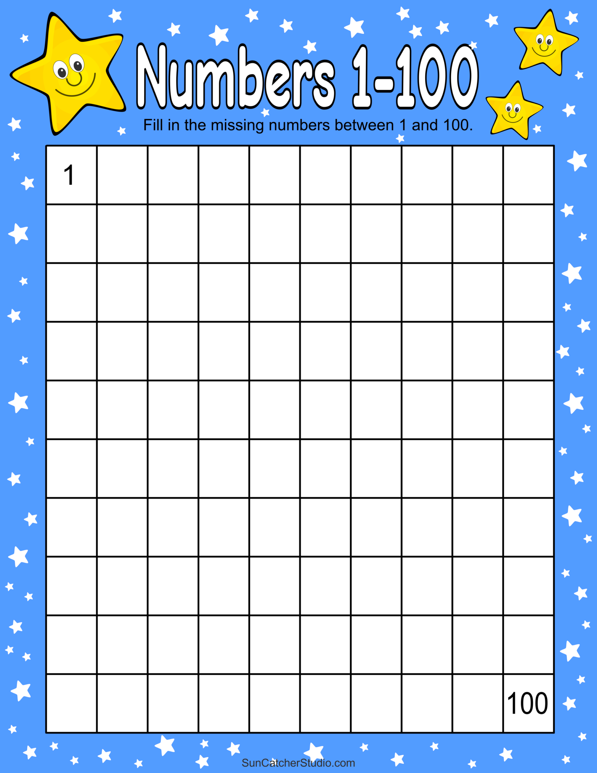 Free Printable 1 100 Chart