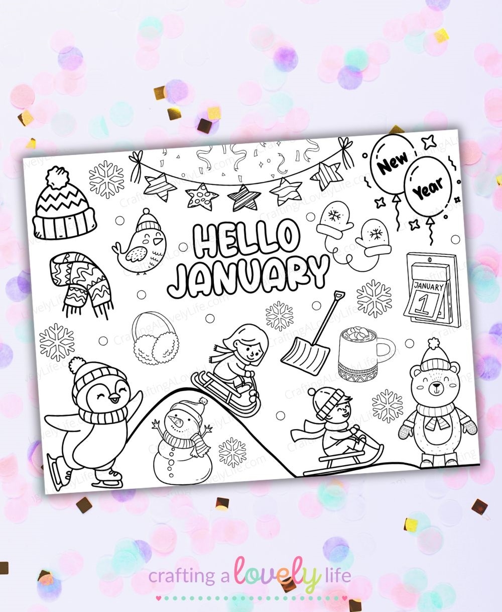 Free Printable January Coloring Page Free Printable January Coloring Page
