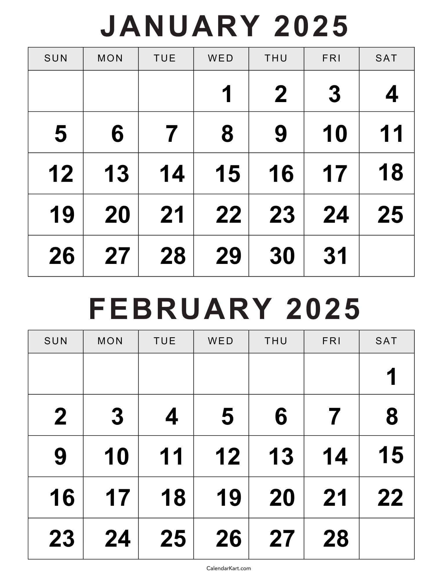 Printable Calendar February