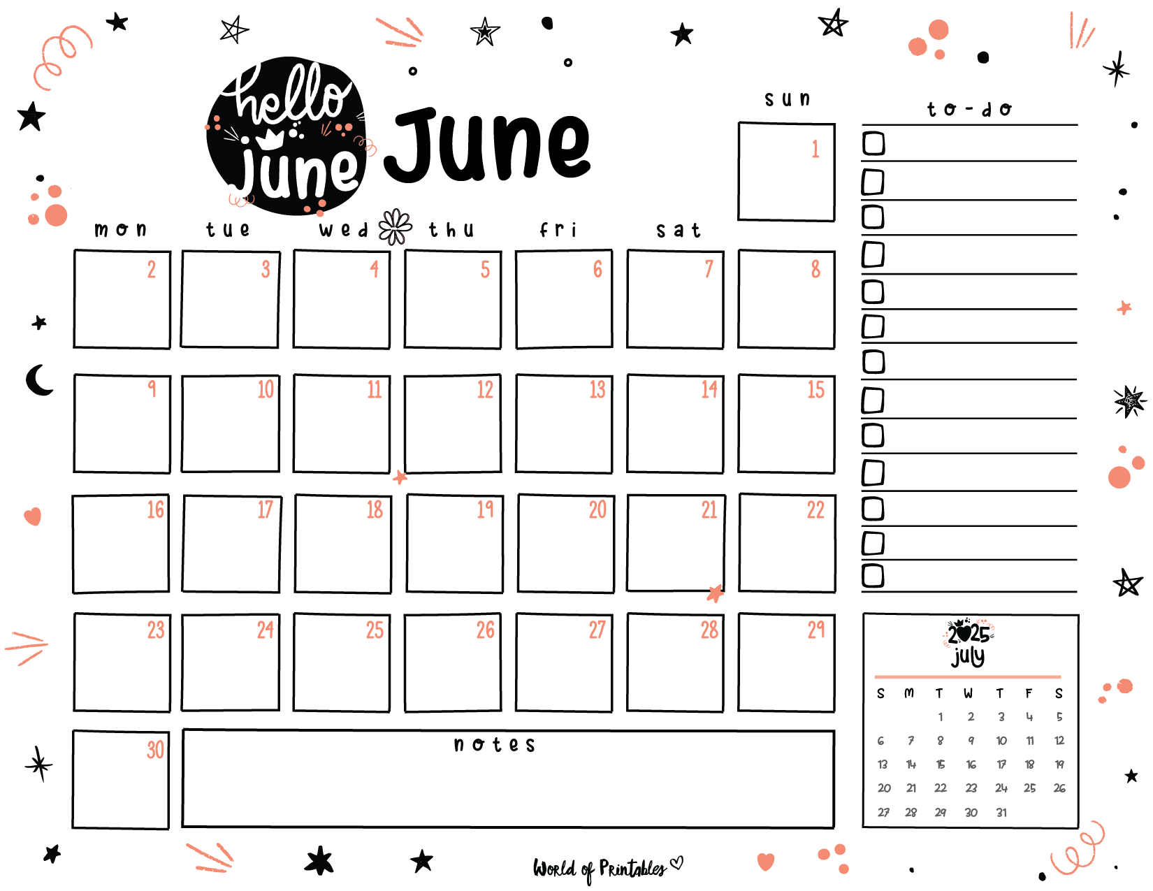 Free Printable June 2025 Planners World Of Printables