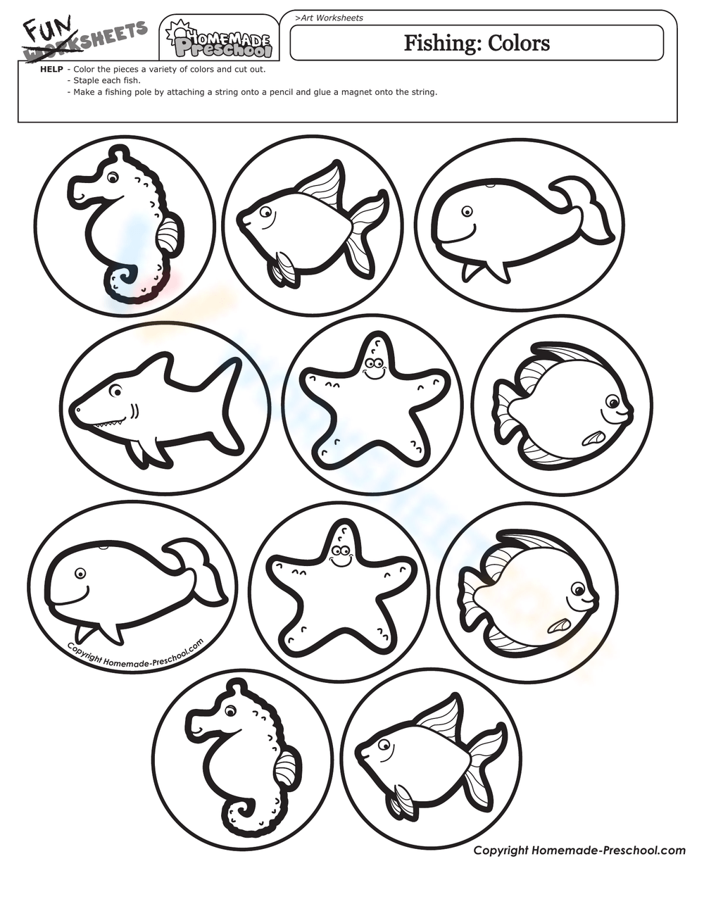 Printable Art Worksheets For Preschoolers