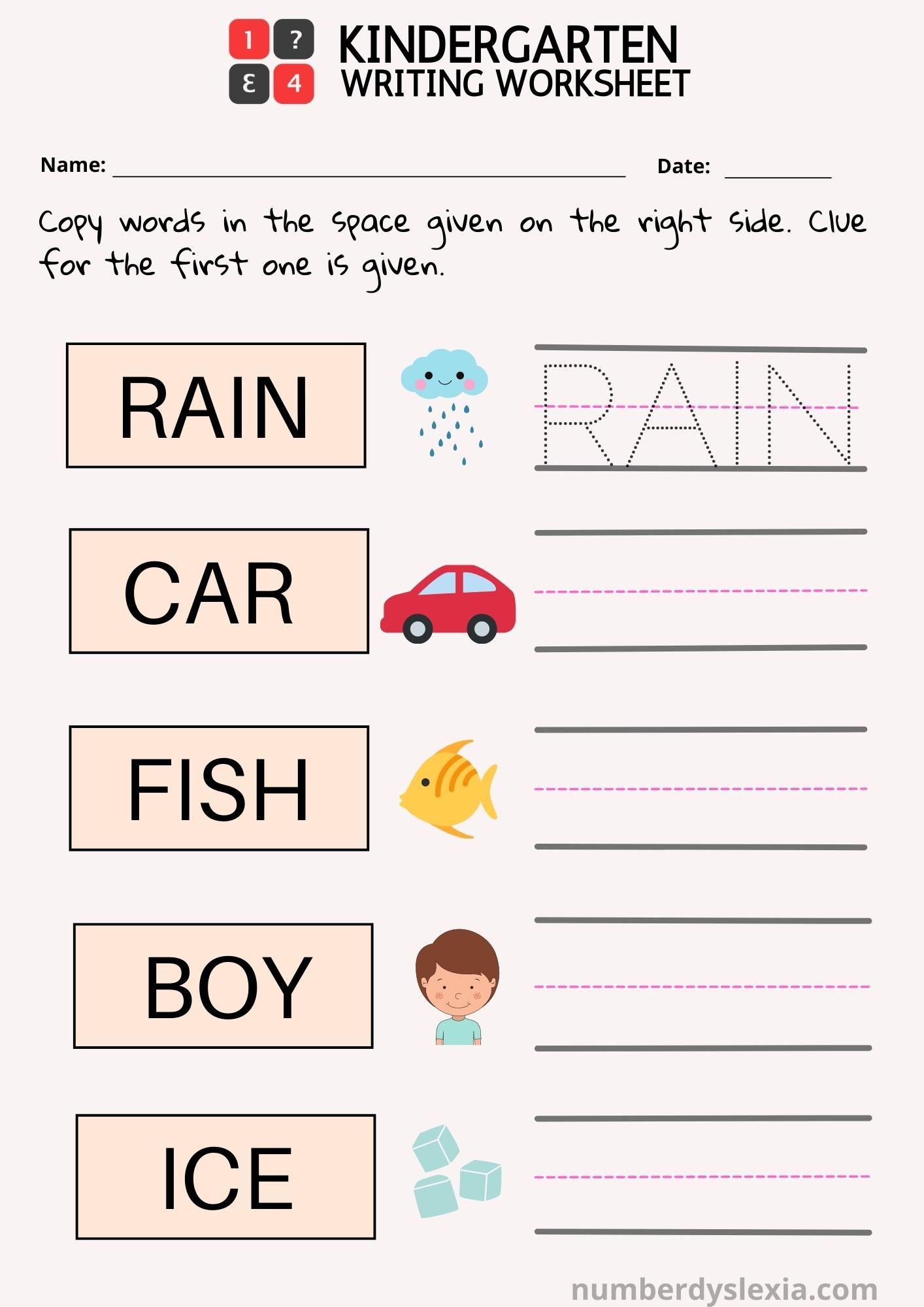 Free Printable Kindergarten Writing Worksheets PDF Number Dyslexia Free Printable Kindergarten Writing Worksheets PDF Number Dyslexia
