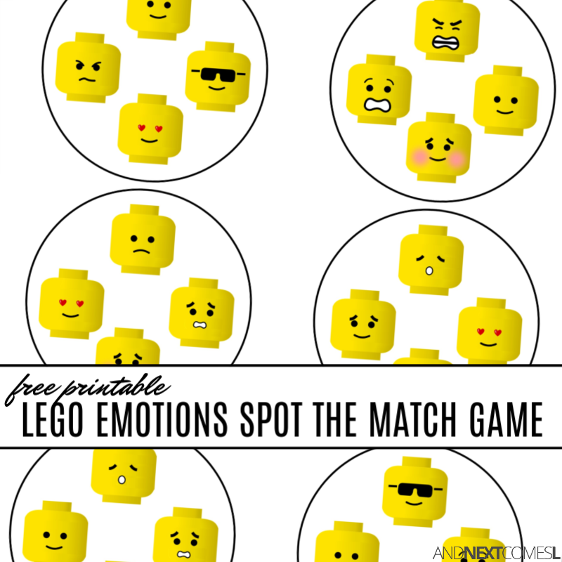 Free Printable LEGO Emotions Spot The Match Game And Next Comes L Hyperlexia Resources