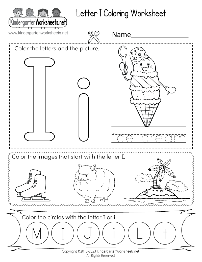 Free Printable Letter I Coloring Worksheet Free Printable Letter I Coloring Worksheet