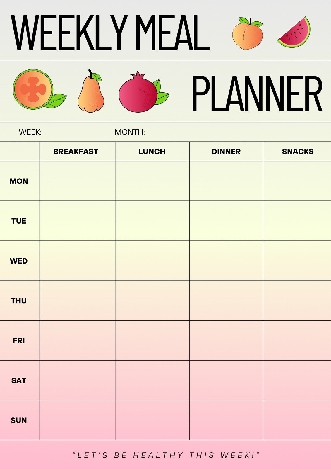 Free Printable Meal Planner Templates To Edit Online Canva