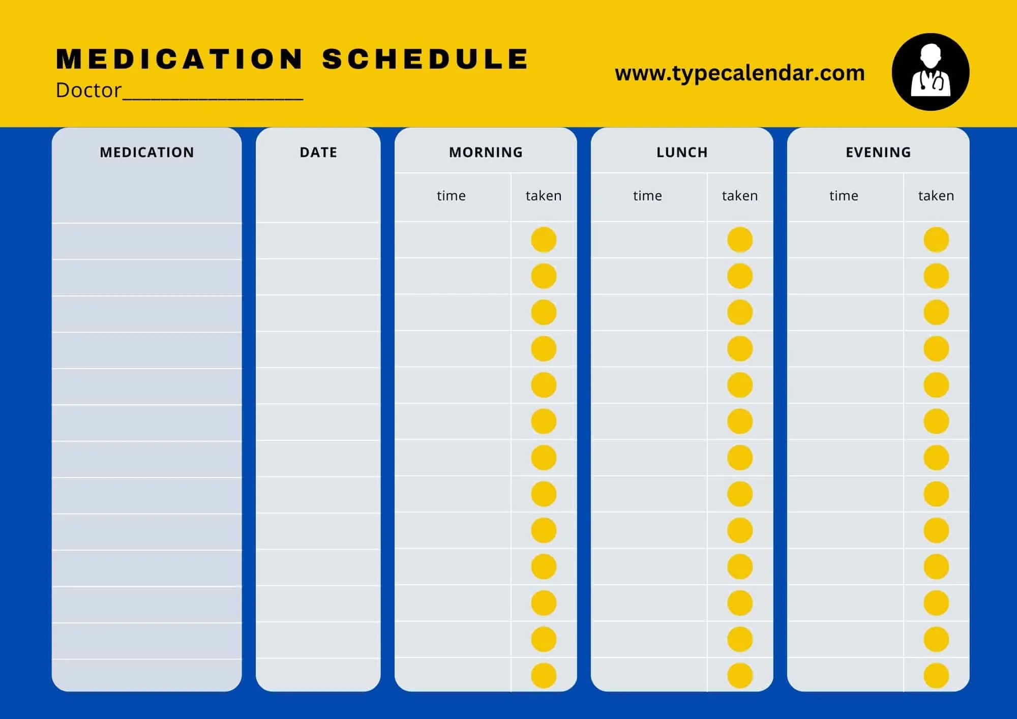 Printable Medicine Chart Printable Medicine Chart