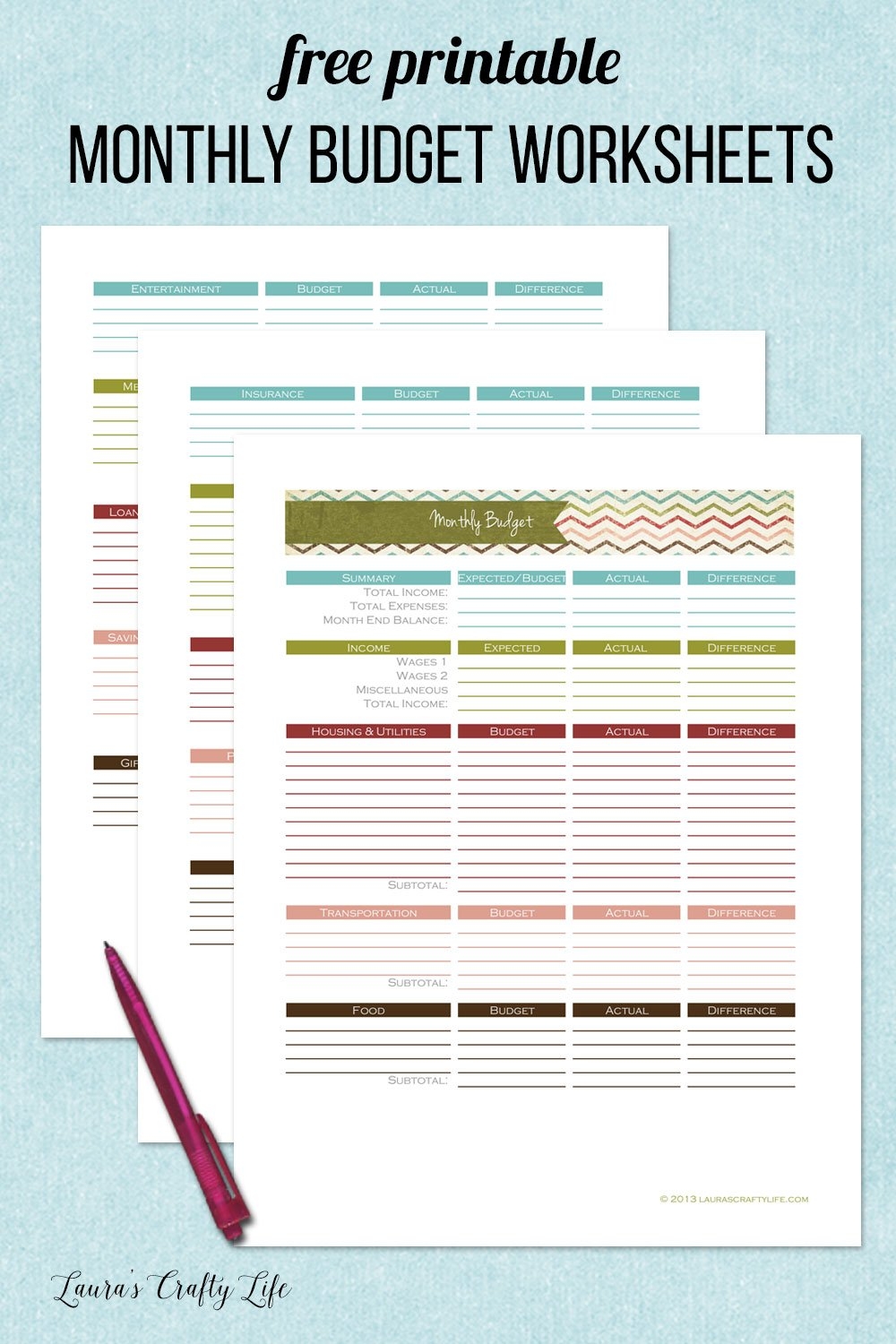 Printable Basic Budget Worksheet