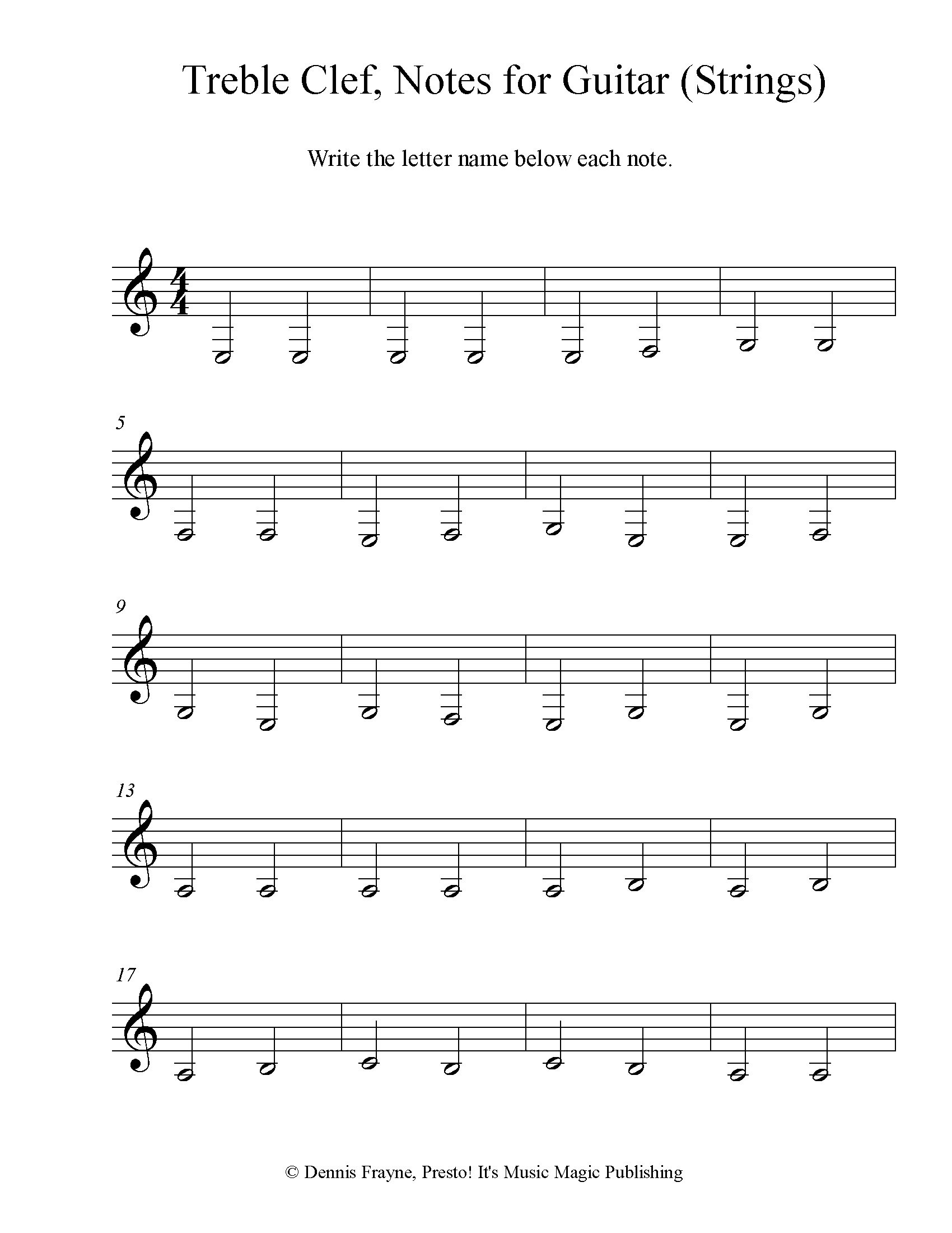 Free Printable Music Notes Chart