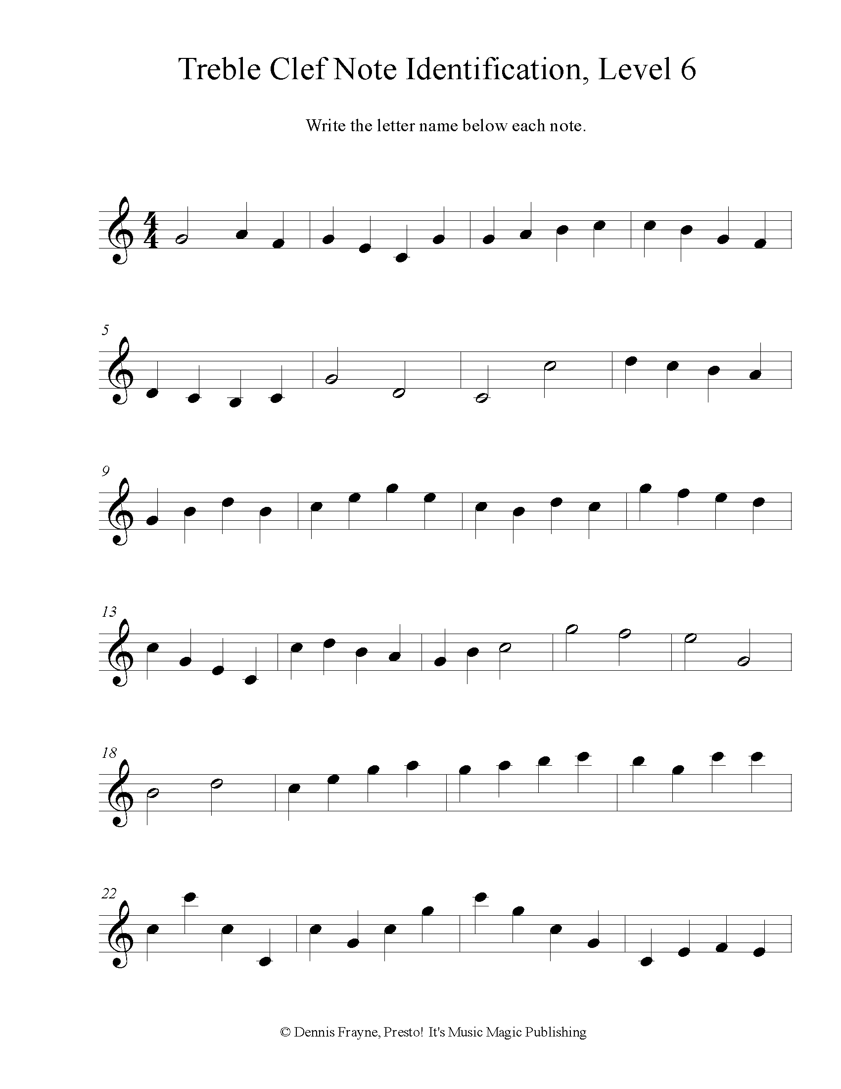 FREE Printable Music Note Naming Worksheets Presto It s Music Magic Publishing