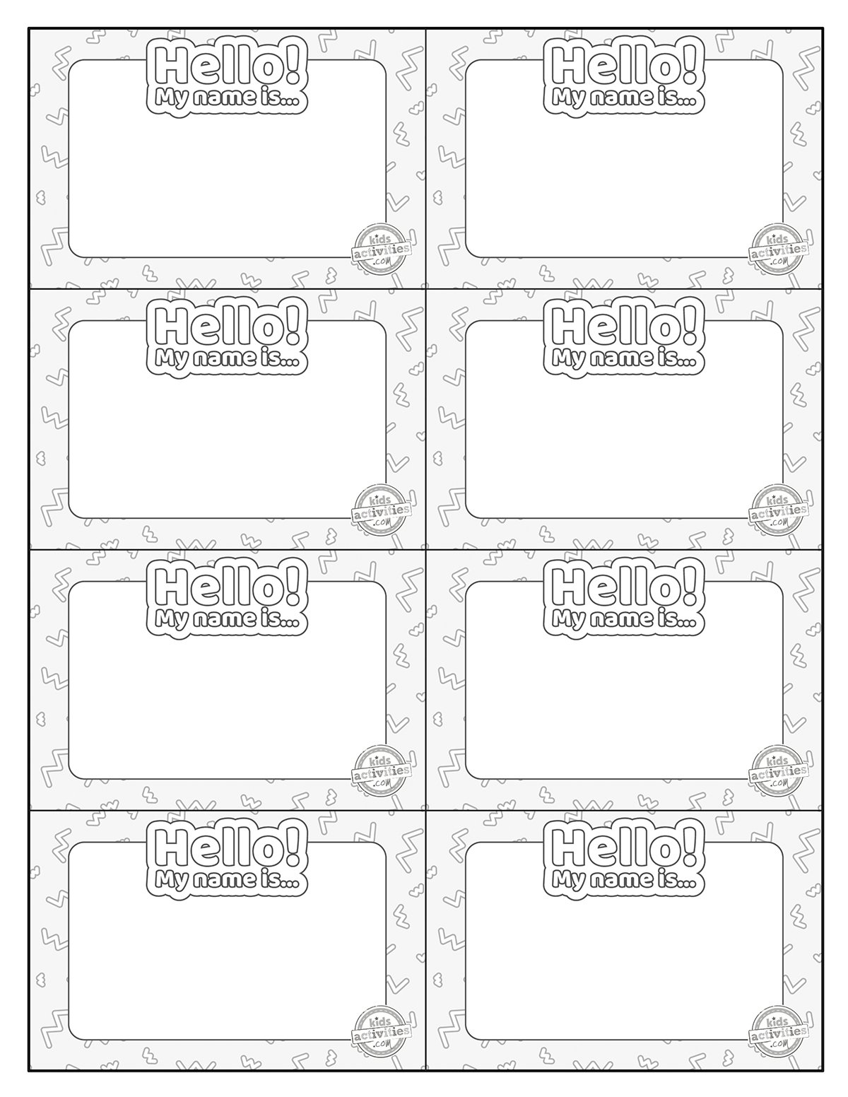 Free Printable Name Tags For School Parties More Kids Activities Blog