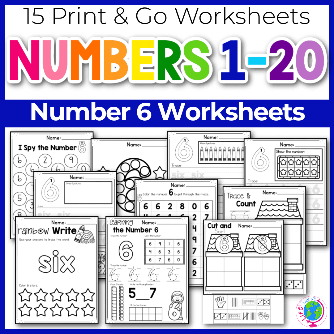 Free Printable Number 6 Worksheets