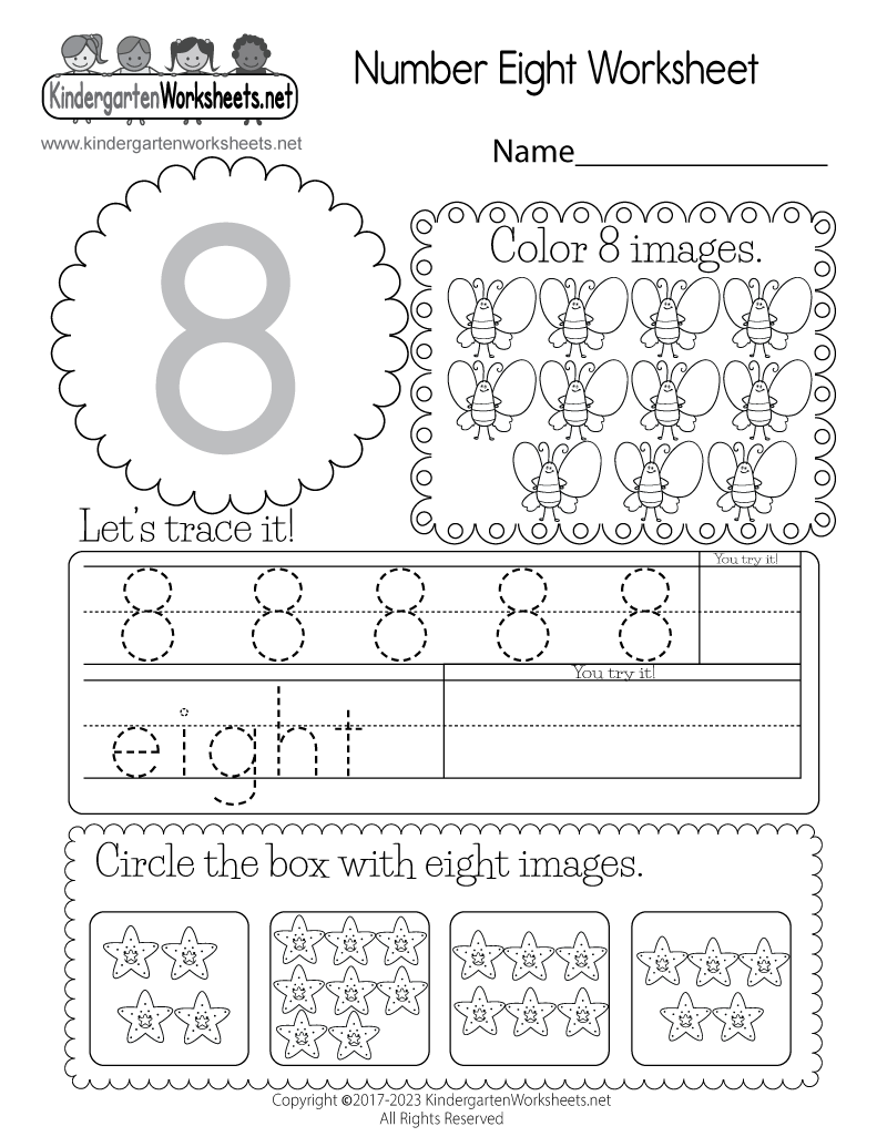 Free Printable Number Eight Worksheet Free Printable Number Eight Worksheet