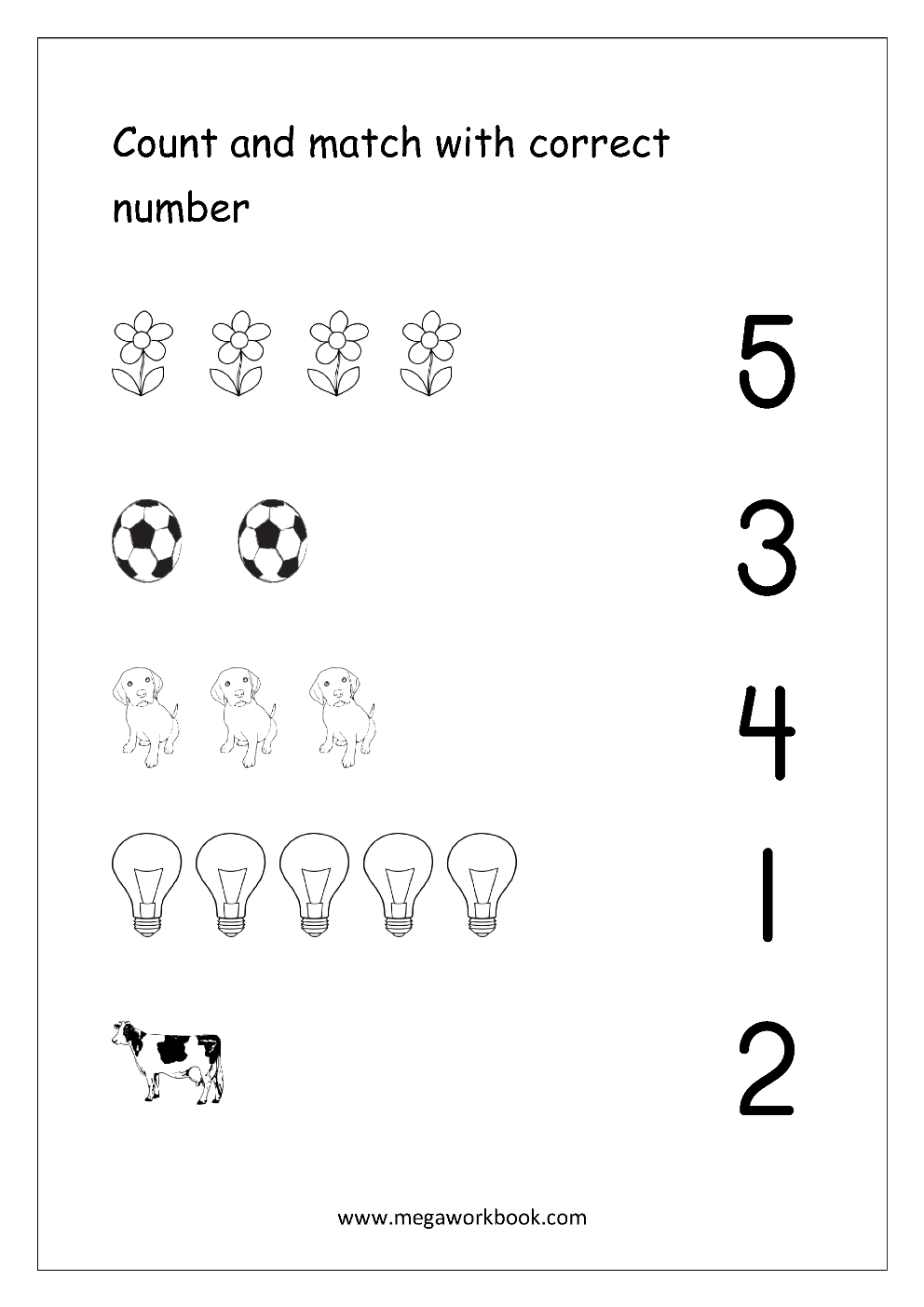 Free Printable Number Matching Worksheets For Kindergarten And 