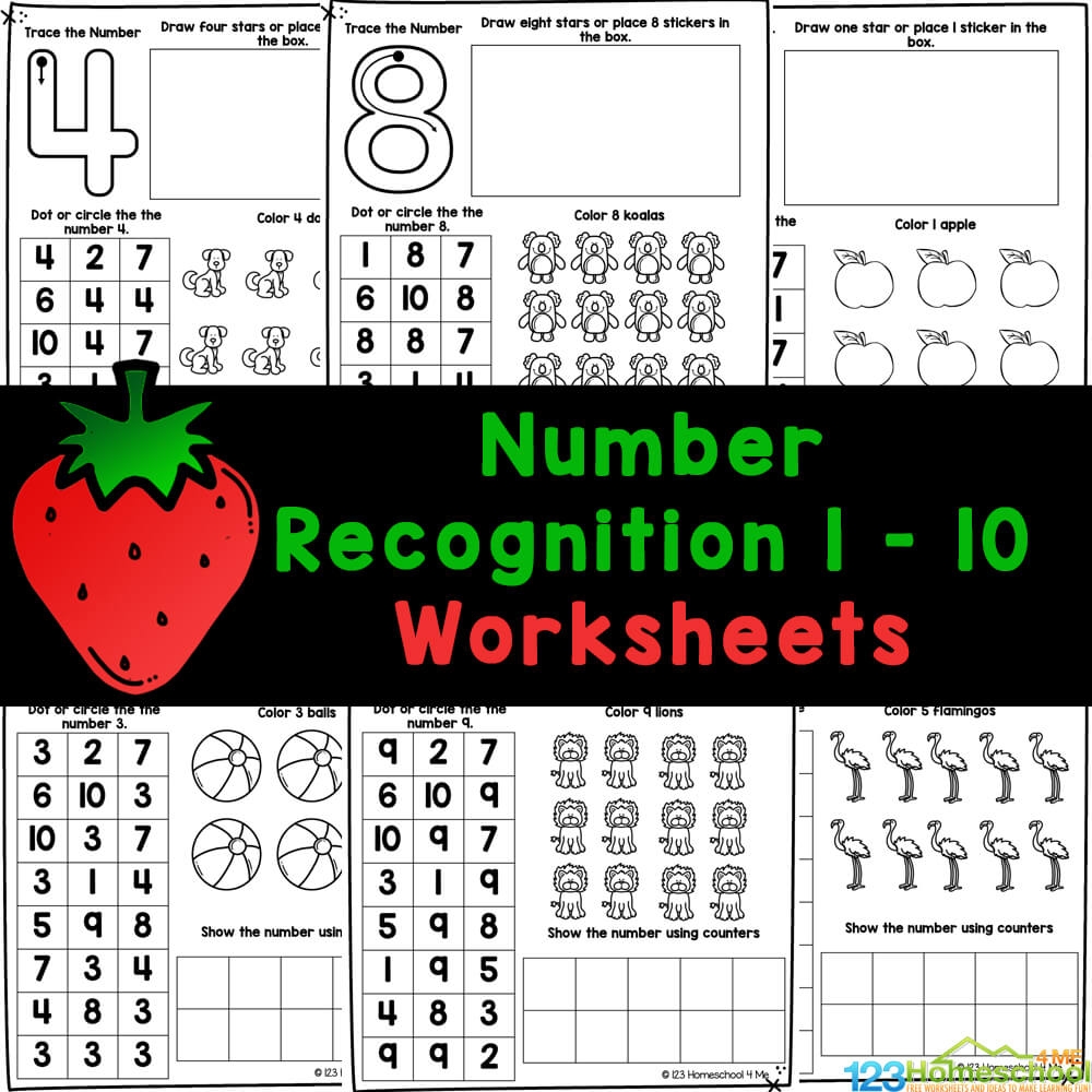 Free Printable Counting Worksheets 1 10