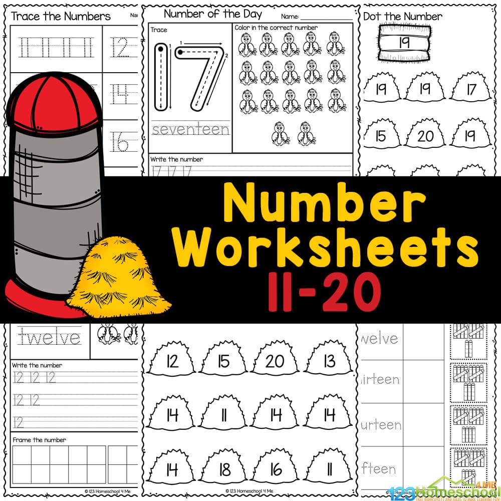 Kindergarten Printable Worksheets Numbers