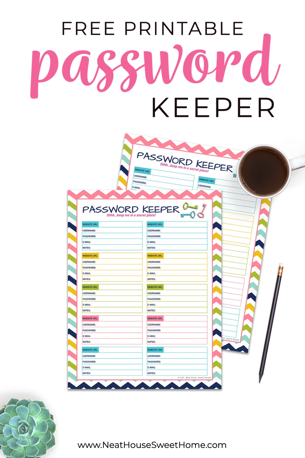 Free Printable Password Keeper Neat House Sweet Home