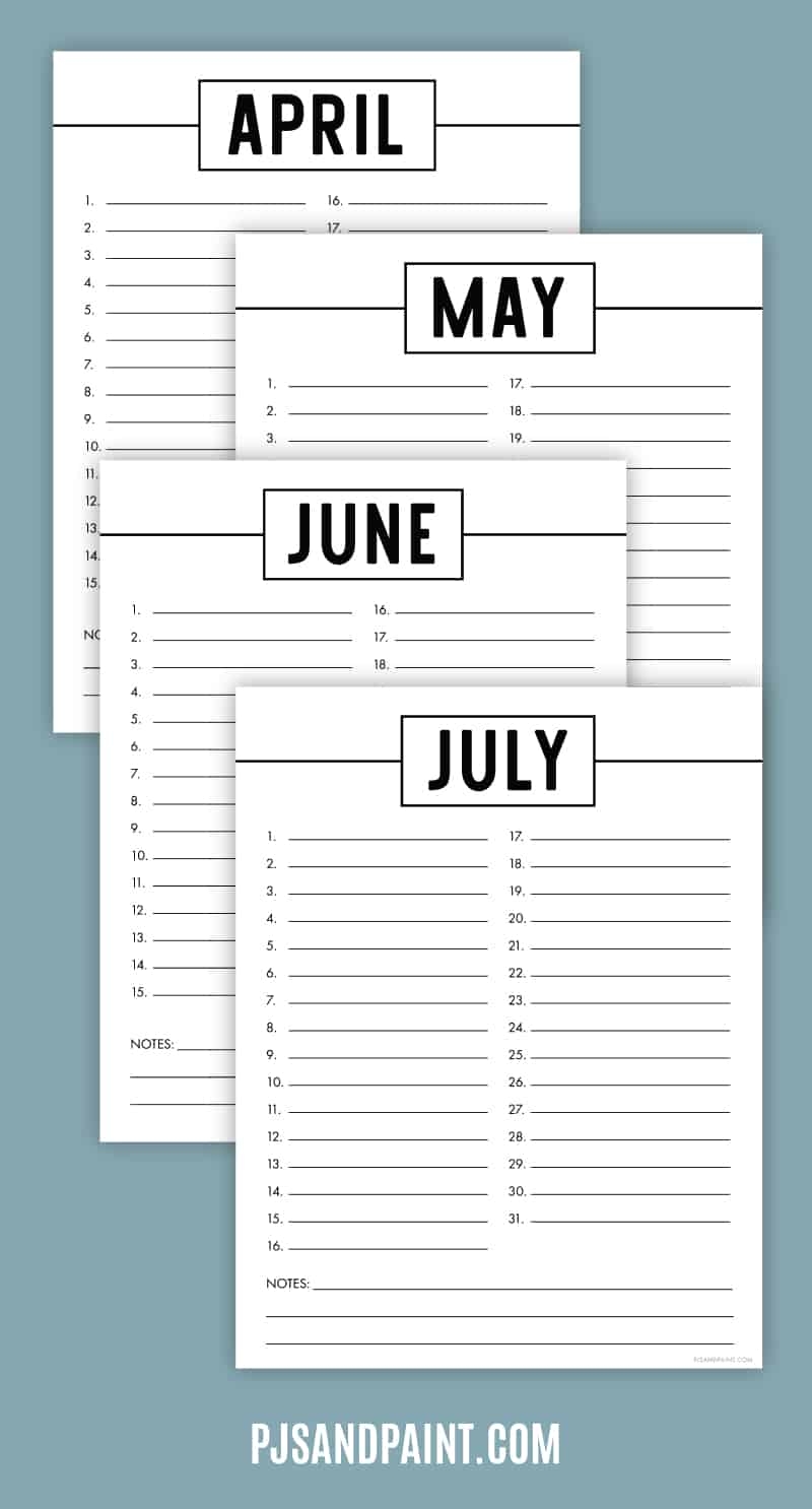 Free Printable Perpetual Calendar Archives Pjs And Paint Free Printable Perpetual Calendar Archives Pjs And Paint