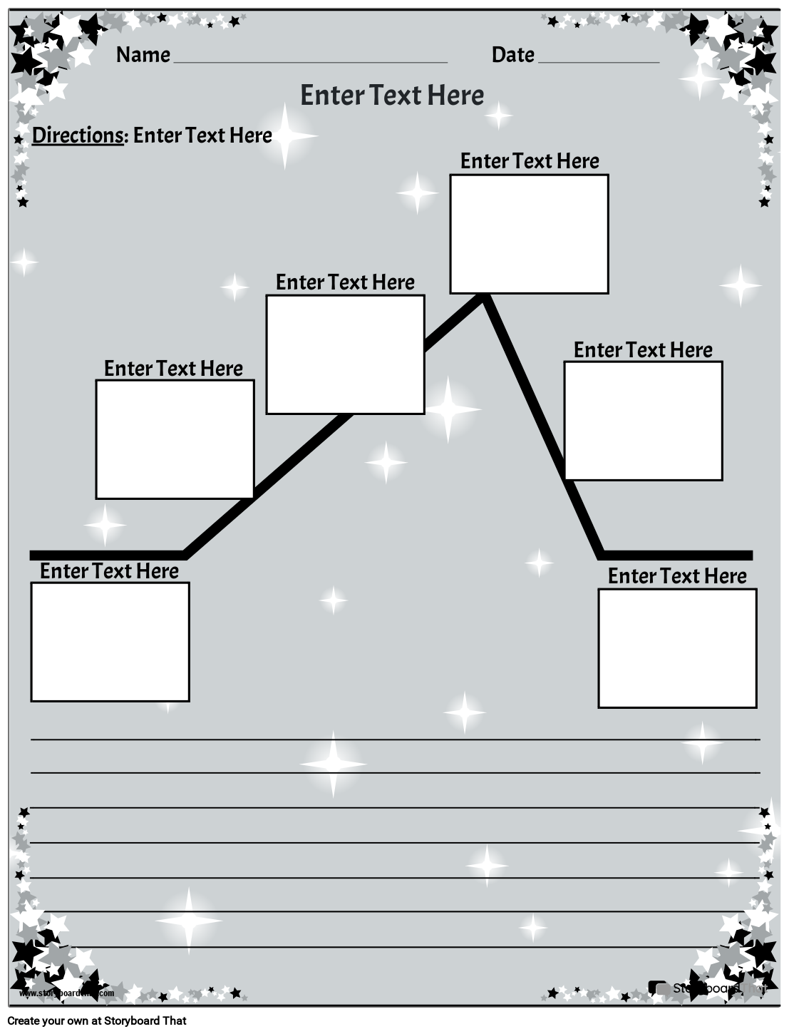 Free Printable Plot Diagram With Star Border Storyboard