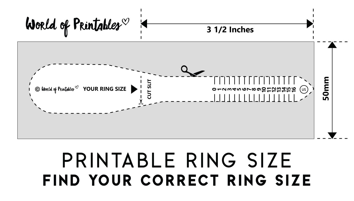 Free Printable Print Off Ring Size Chart Printable Ring Millimeter Chart Diameter Ring Size Chart With