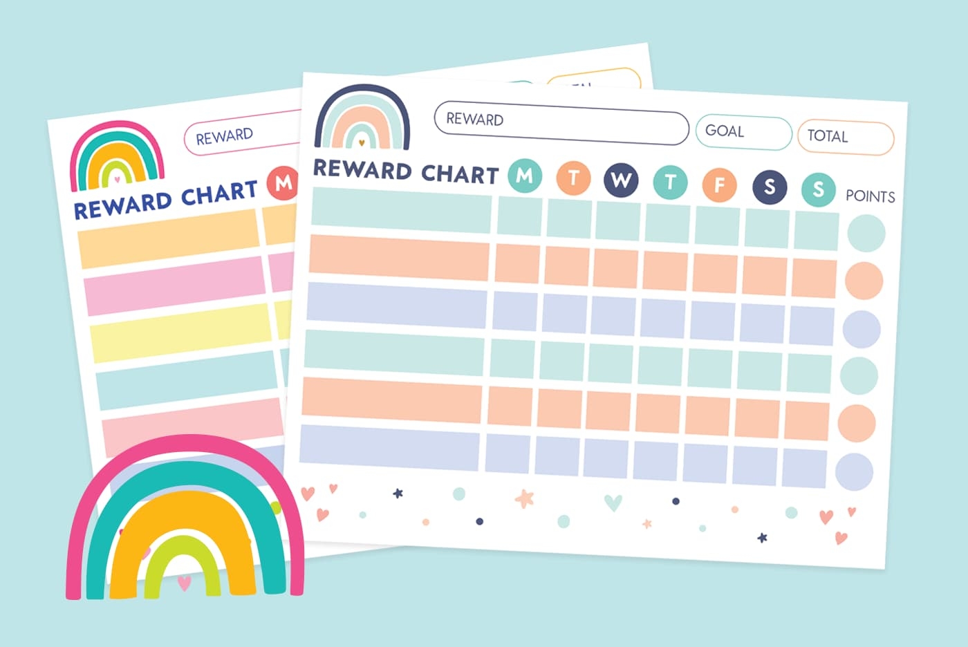 Free Printable Rainbow Reward Chart For Kids Favorite Printables