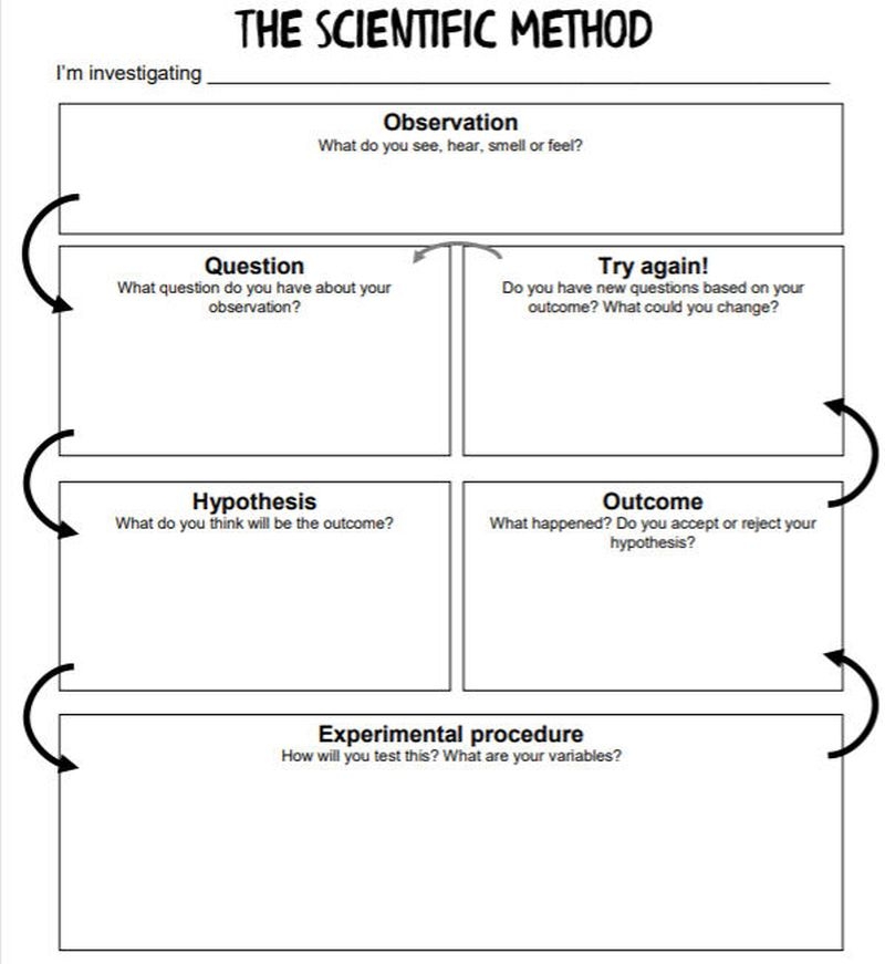 Scientific Method Steps Chart Printable