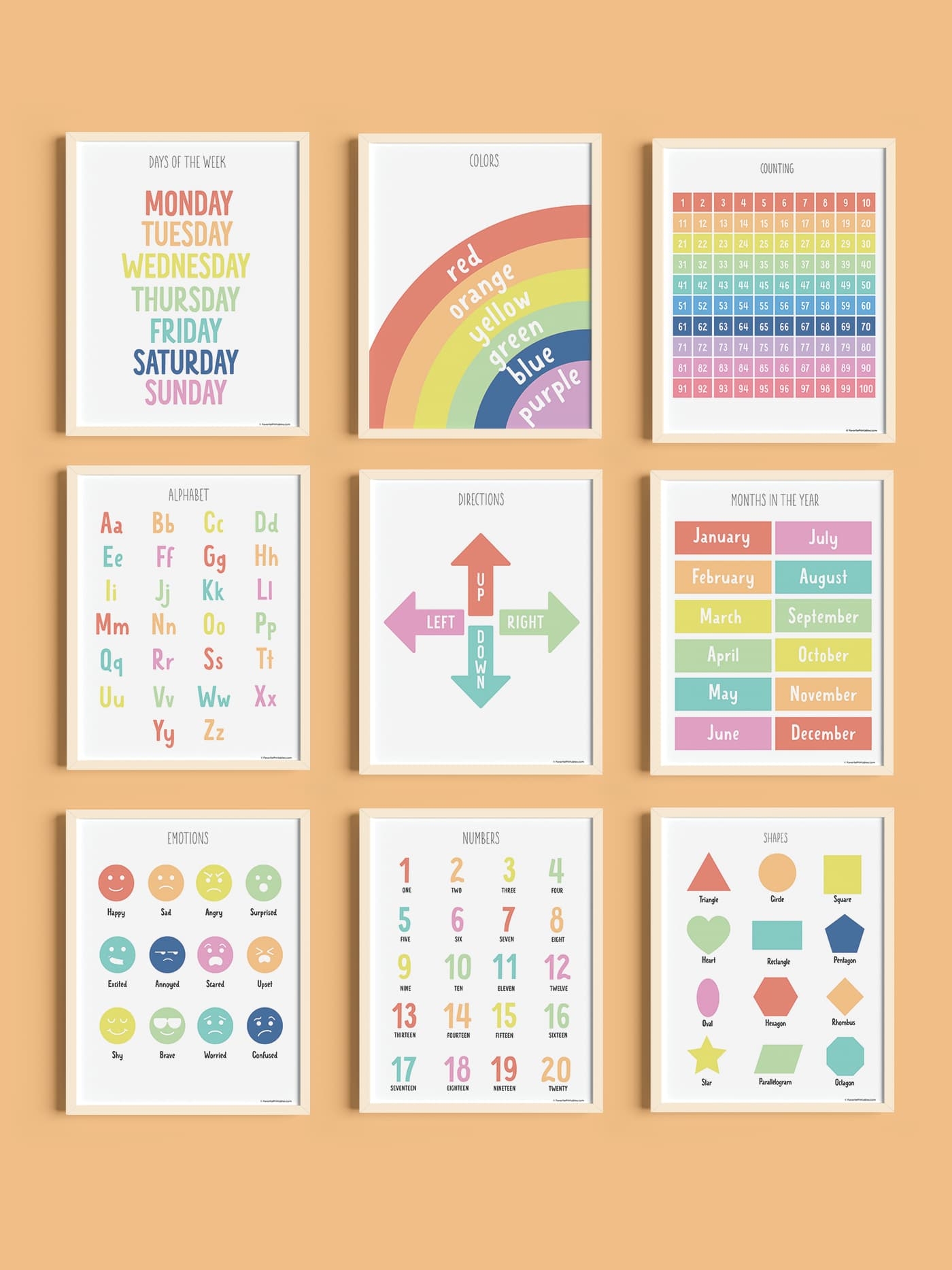 Free Printable Set Of 10 Educational Posters Favorite Printables