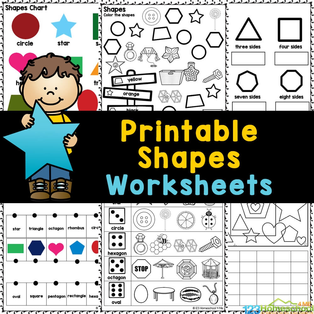 FREE Printable Shape Tracing Recognition Worksheets For Kindergarten