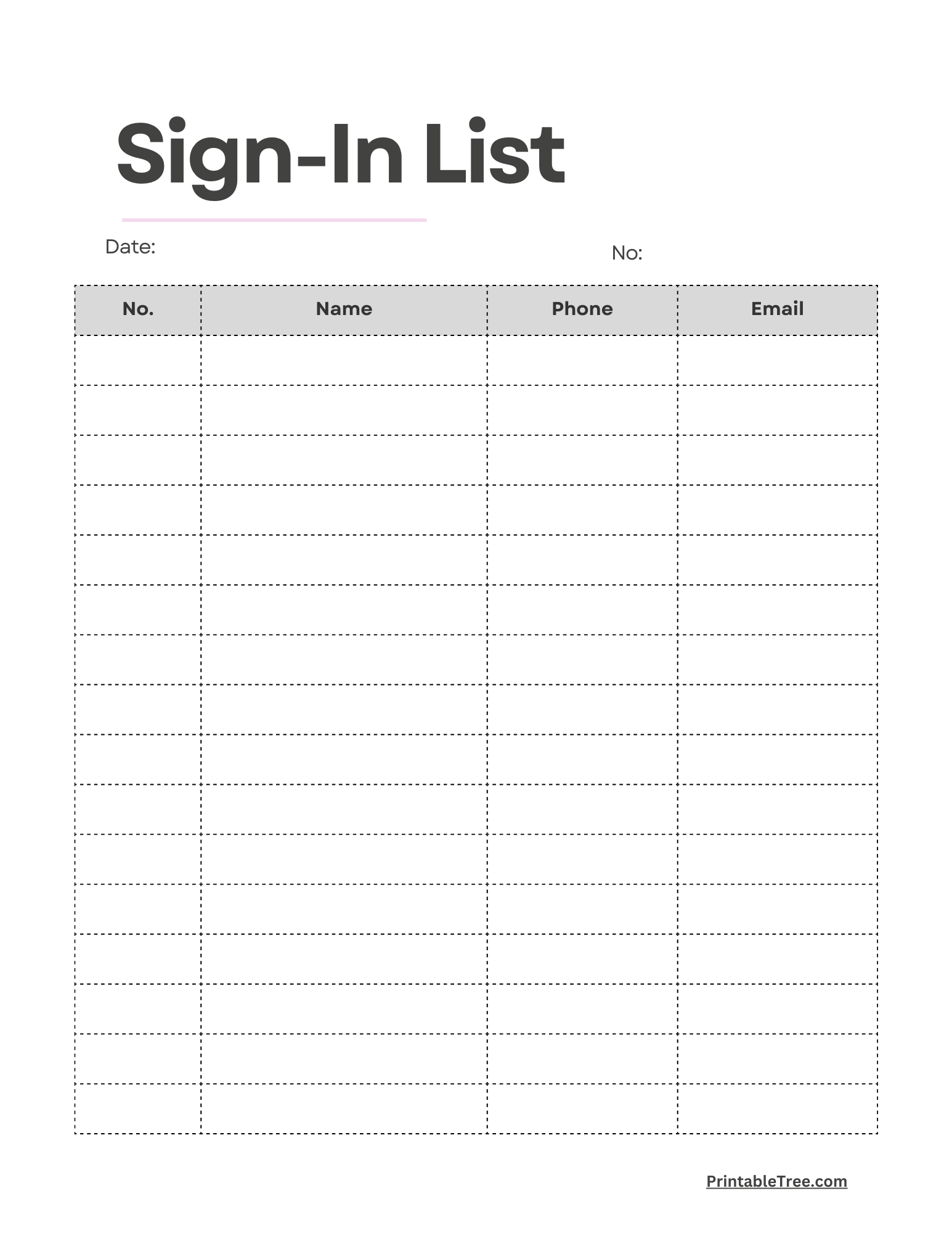 Free Printable Sign up And Sign in Sheet PDF Templates