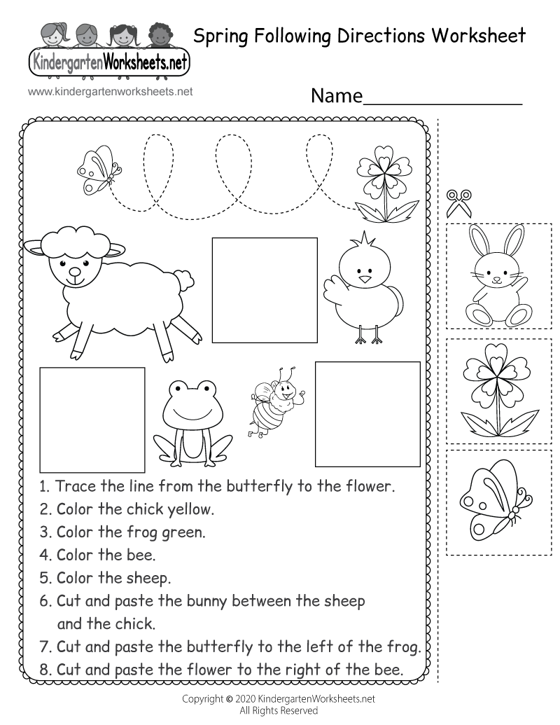 Free Printable Spring Following Directions Worksheet Free Printable Spring Following Directions Worksheet