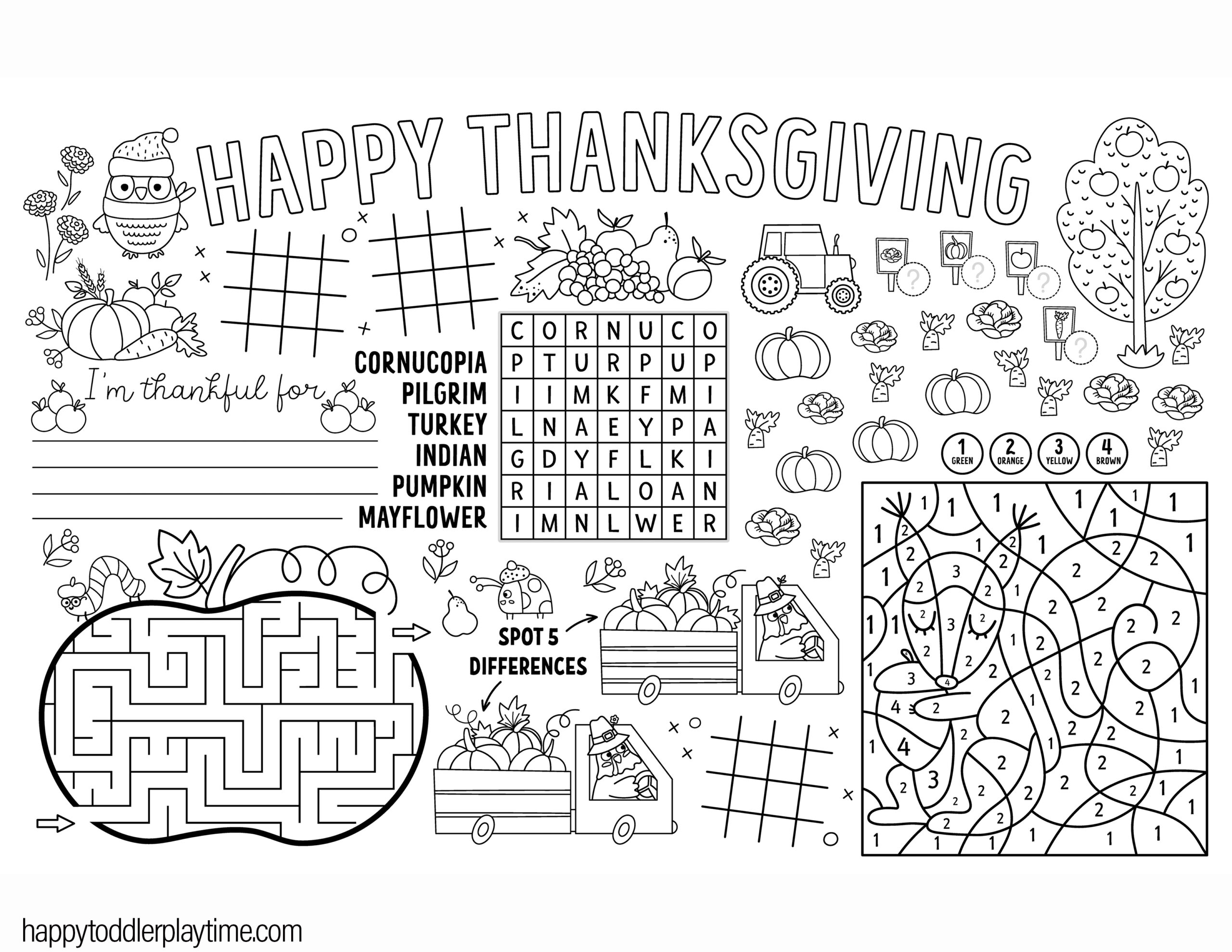 Free Printable Thanksgiving Coloring Pages For Kids Happy Toddler Playtime