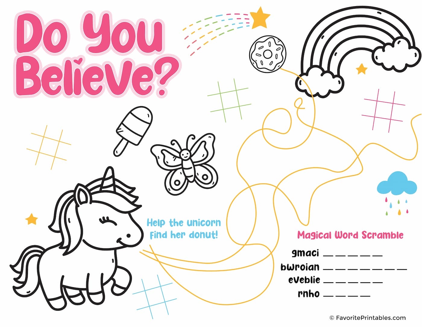 Free Printable Unicorn Activity Sheet Favorite Printables Free Printable Unicorn Activity Sheet Favorite Printables