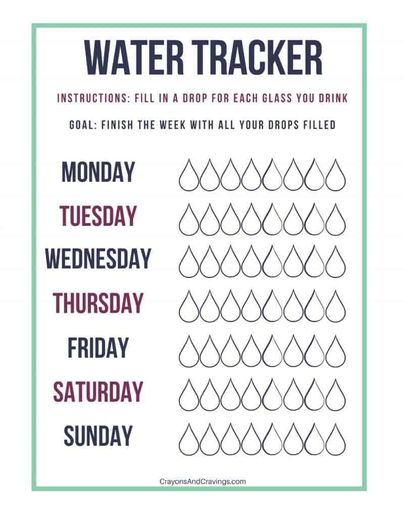Water Challenge Chart Printable