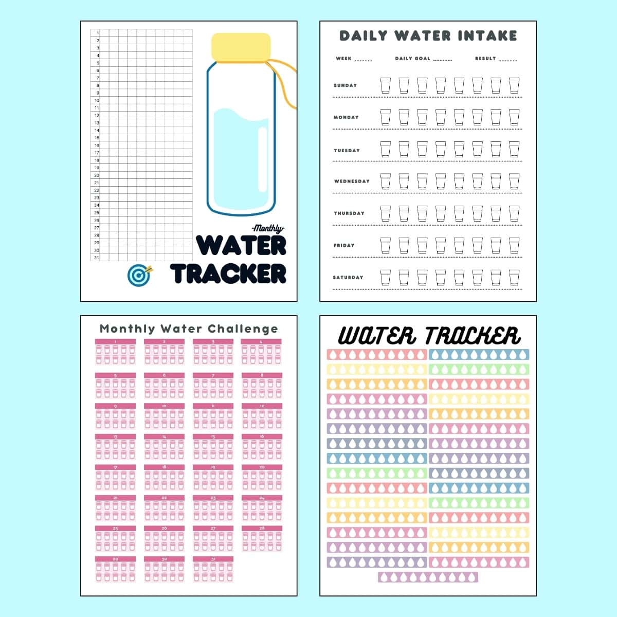 Printable Water Tracking Chart