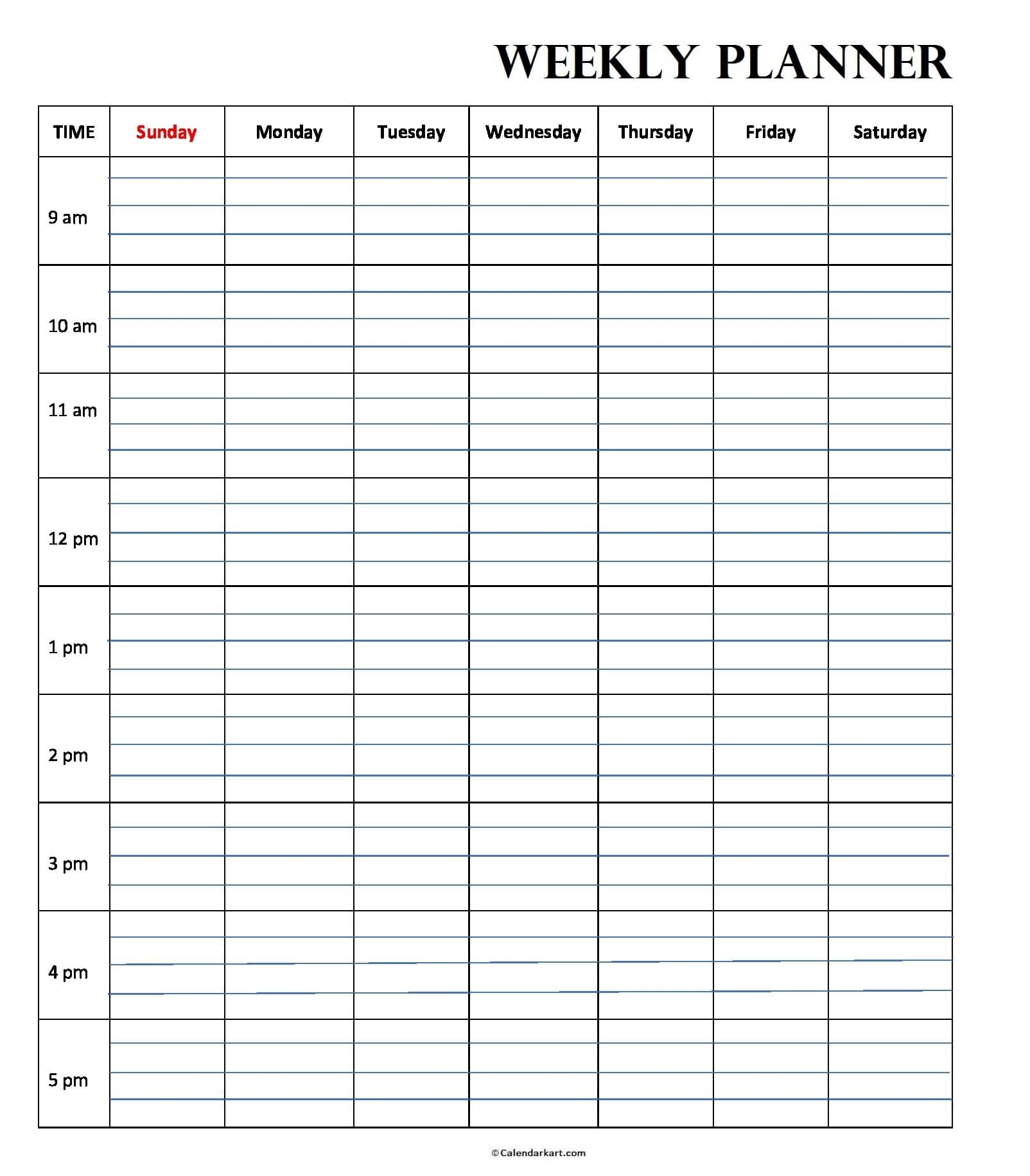 Free Printable Weekly Planner Templates CalendarKart
