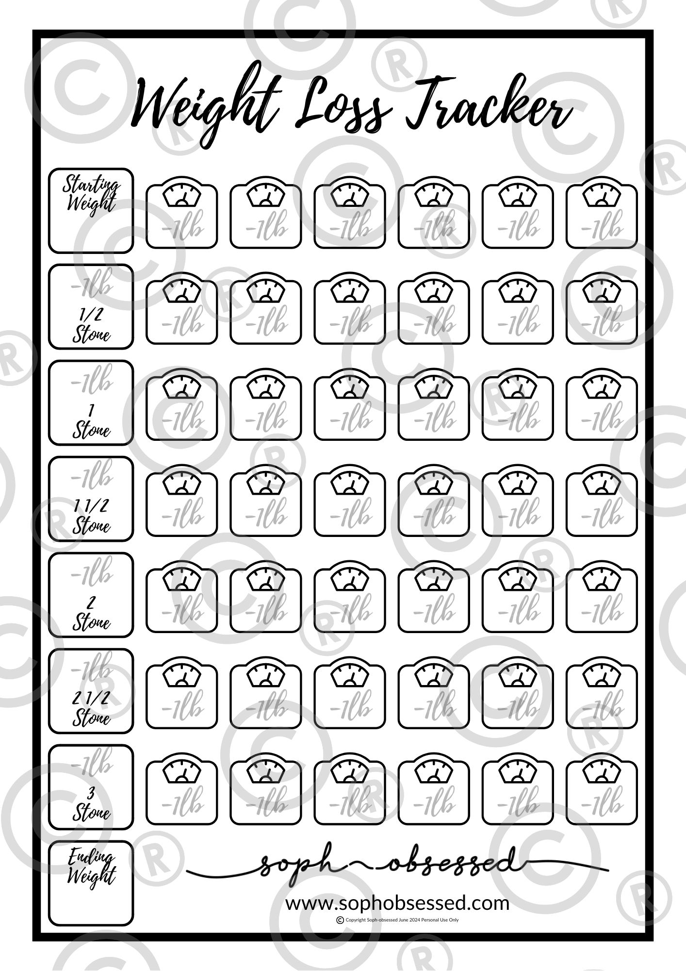 Fun Printable Weight Loss Chart