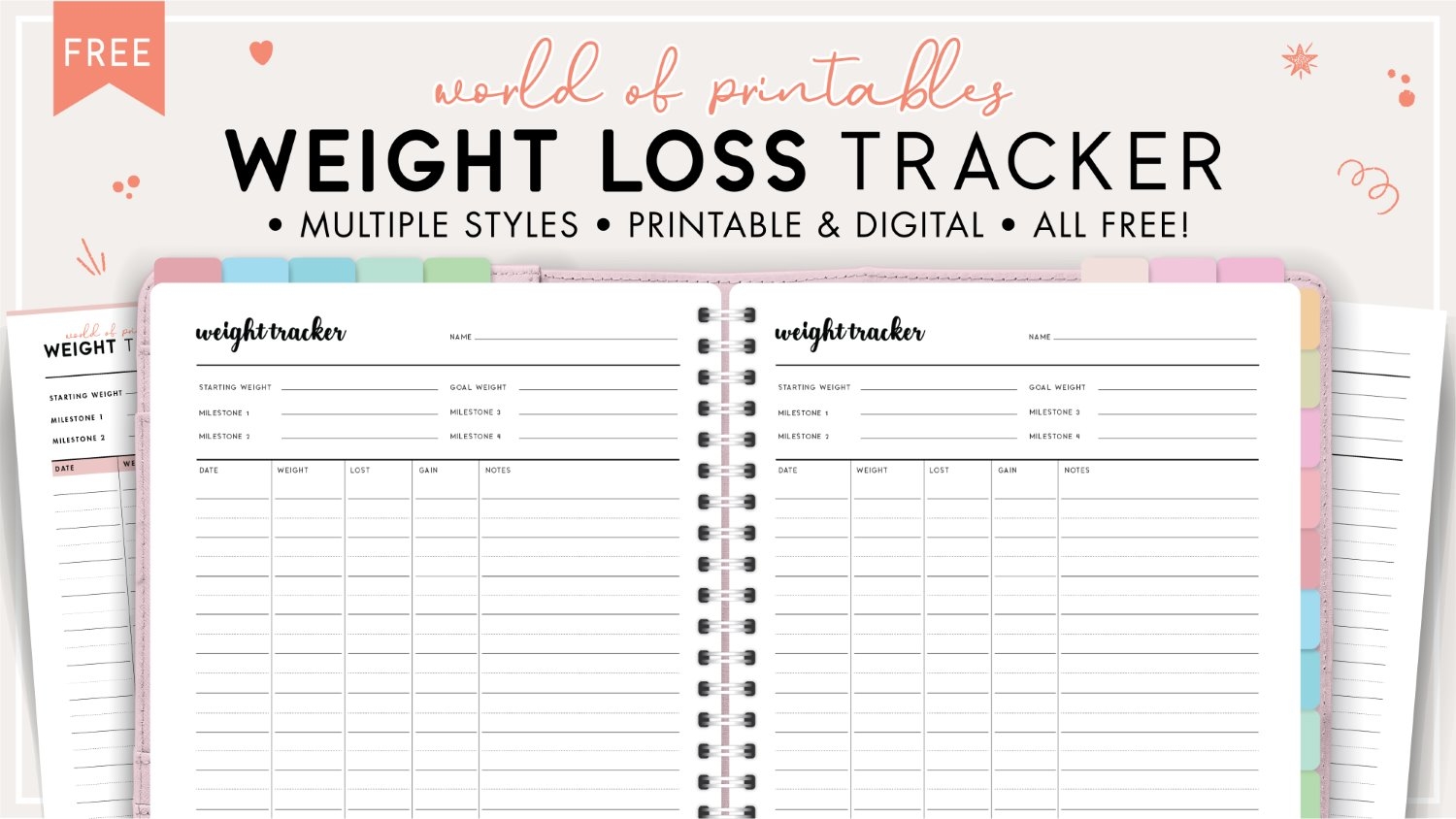 Weight Loss Goals Printable